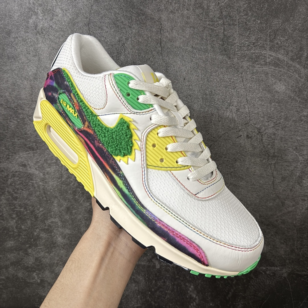 图片[3]-【Max版本】The Grateful Dead x University of Oregon x Nike Air Max 90 联名绿黄复古气垫运动跑步鞋，俄勒冈大学（UO）联名款 白黄绿感恩鸭 IM2511-100，配件齐全 顶级90款问市 开发数月 原版开发 多道QC质检 鞋型完美复刻 原厂级别工艺 正确色卡 正确气垫蓝光 正确大底 独家私模 采用进口头层牛皮拼接 定位高端市场 行业标杆工艺 尺码：39 40 40.5 41 42 42.5 43 44 44.5 45 46-选品中心