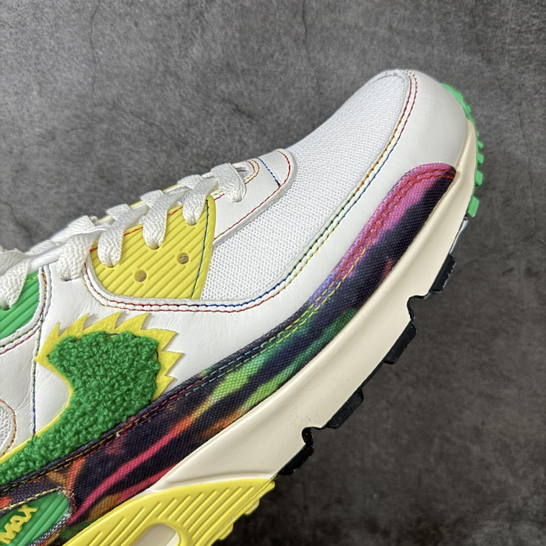 图片[6]-【Max版本】The Grateful Dead x University of Oregon x Nike Air Max 90 联名绿黄复古气垫运动跑步鞋，俄勒冈大学（UO）联名款 白黄绿感恩鸭 IM2511-100，配件齐全 顶级90款问市 开发数月 原版开发 多道QC质检 鞋型完美复刻 原厂级别工艺 正确色卡 正确气垫蓝光 正确大底 独家私模 采用进口头层牛皮拼接 定位高端市场 行业标杆工艺 尺码：39 40 40.5 41 42 42.5 43 44 44.5 45 46-选品中心