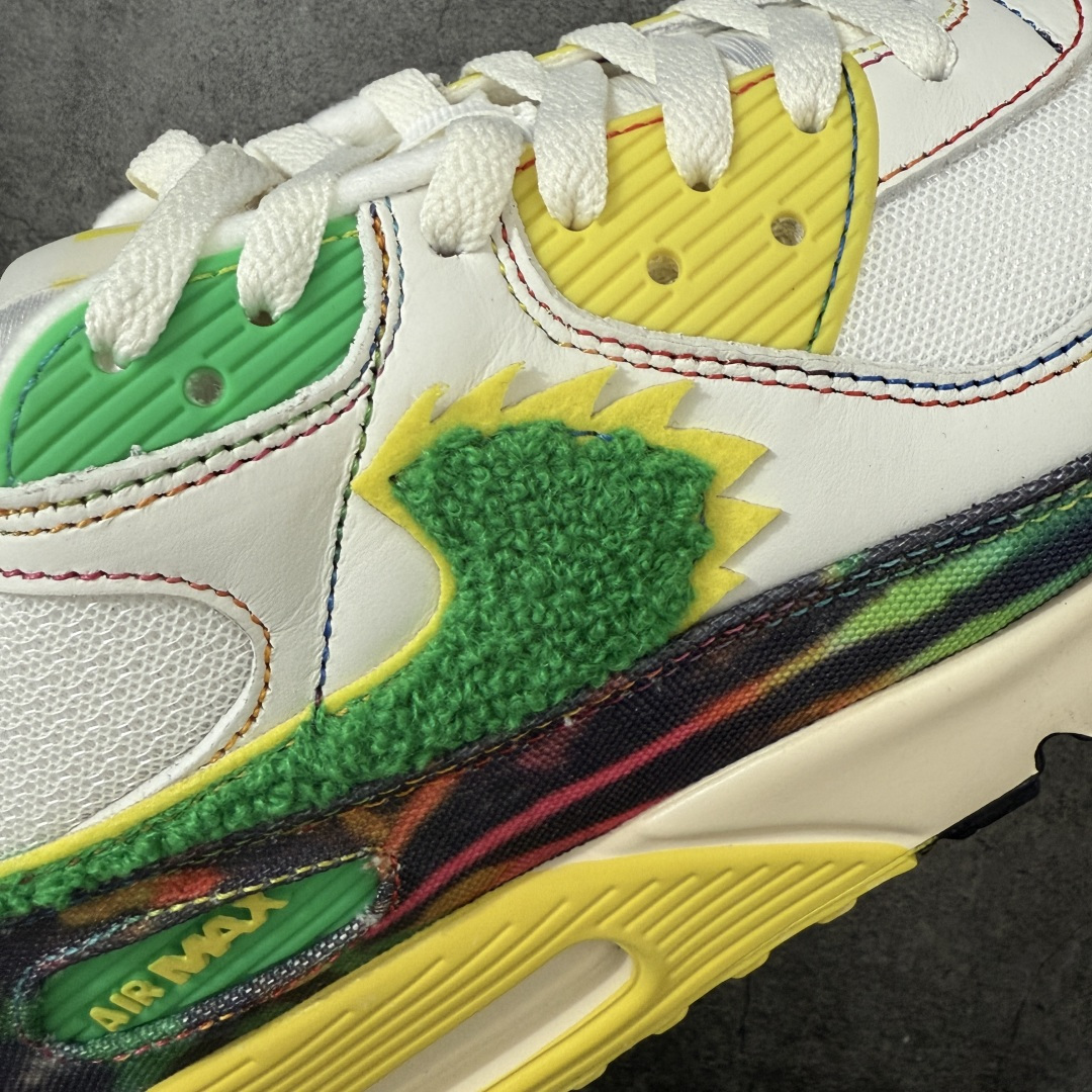 图片[4]-【Max版本】The Grateful Dead x University of Oregon x Nike Air Max 90 联名绿黄复古气垫运动跑步鞋，俄勒冈大学（UO）联名款 白黄绿感恩鸭 IM2511-100，配件齐全 顶级90款问市 开发数月 原版开发 多道QC质检 鞋型完美复刻 原厂级别工艺 正确色卡 正确气垫蓝光 正确大底 独家私模 采用进口头层牛皮拼接 定位高端市场 行业标杆工艺 尺码：39 40 40.5 41 42 42.5 43 44 44.5 45 46-选品中心