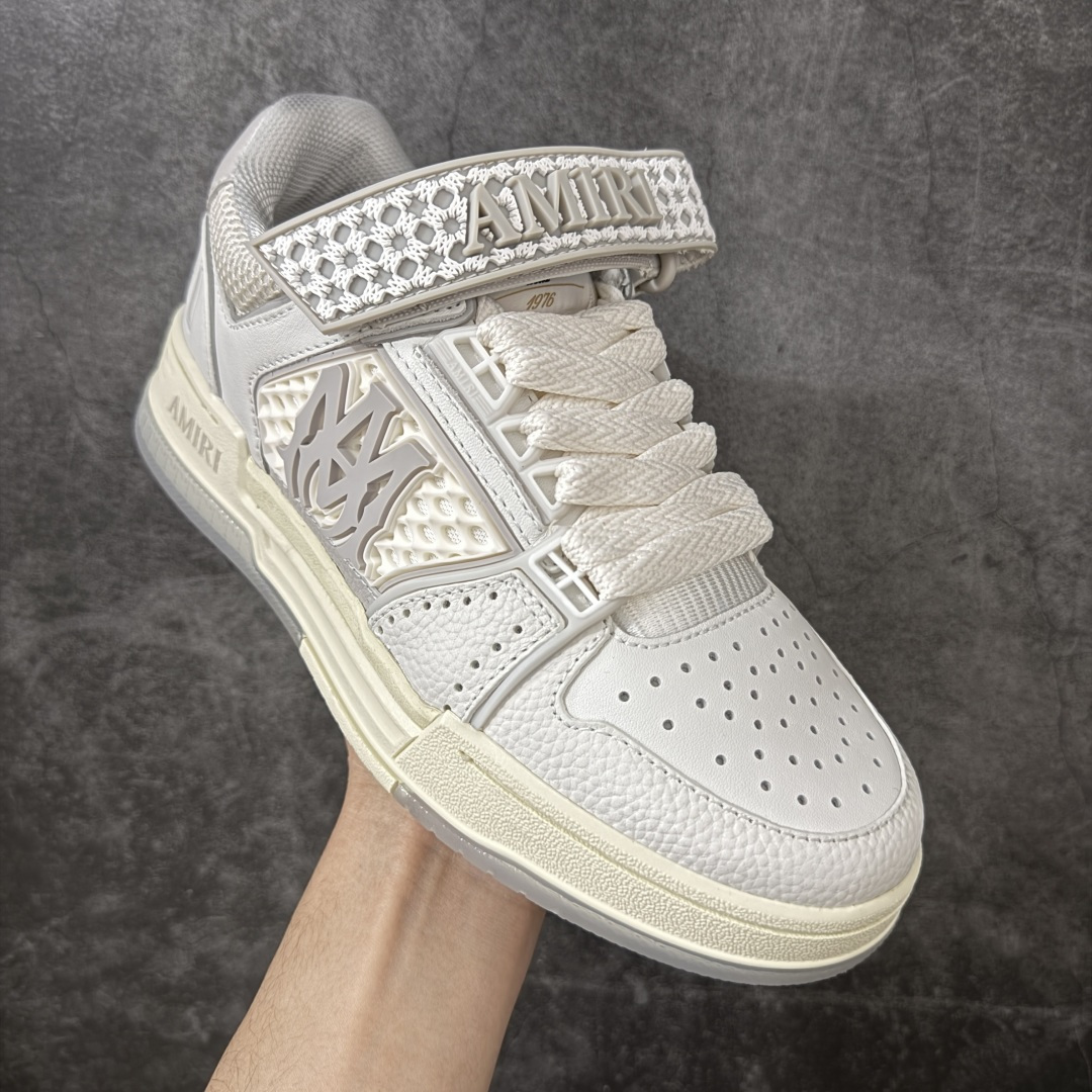 图片[3]-【佛山超A版】AMIRI 埃米尔 MA Skyline系列 复古 厚底 魔术贴 情侣款 休闲运动板鞋 全新MA Skyline系列，立体MA QUAD点缀，采用双色橡胶鞋底搭配质感皮革鞋面，闭合方式采用魔术贴＋鞋带，个性复古篮球风格 ▪️面料： 原版定制进口头层牛皮 ▪️内里： 原版定制透气网里 ▪️大底： 原版开模防滑橡胶材质 ▪️底厚： 4CM ▪️尺码： 男款39-46-选品中心