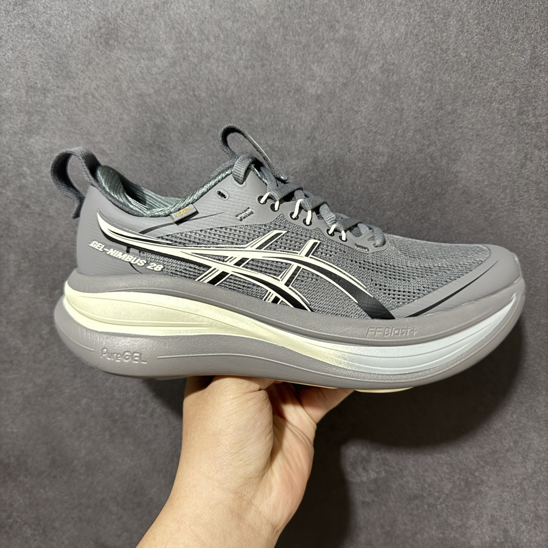 【公司级】Asics GEL-NIMBUS 28复古单品 ASICS(亚瑟士) 是日本实业家鬼冢喜八郎创立的跑鞋运动品牌,名宇想法源自著名的拉丁谚语“AnimaSana In Corpore Sano”,意为“健全的精神寓于强健的体魄”。正如其名字的含义,ASICS亚瑟士一直坚信保持身体的健康与活力是打造健康快乐的生活方式的最佳途径。亚瑟士的跑鞋、篮球鞋等系列集专业与美貌于一身,拥有极高的热度 货号:1011C268-021 尺码:36 37 37.5 38 39 39.5 40 40.5 41.5 42 42.5 43.5 44 45 46 47-选品中心
