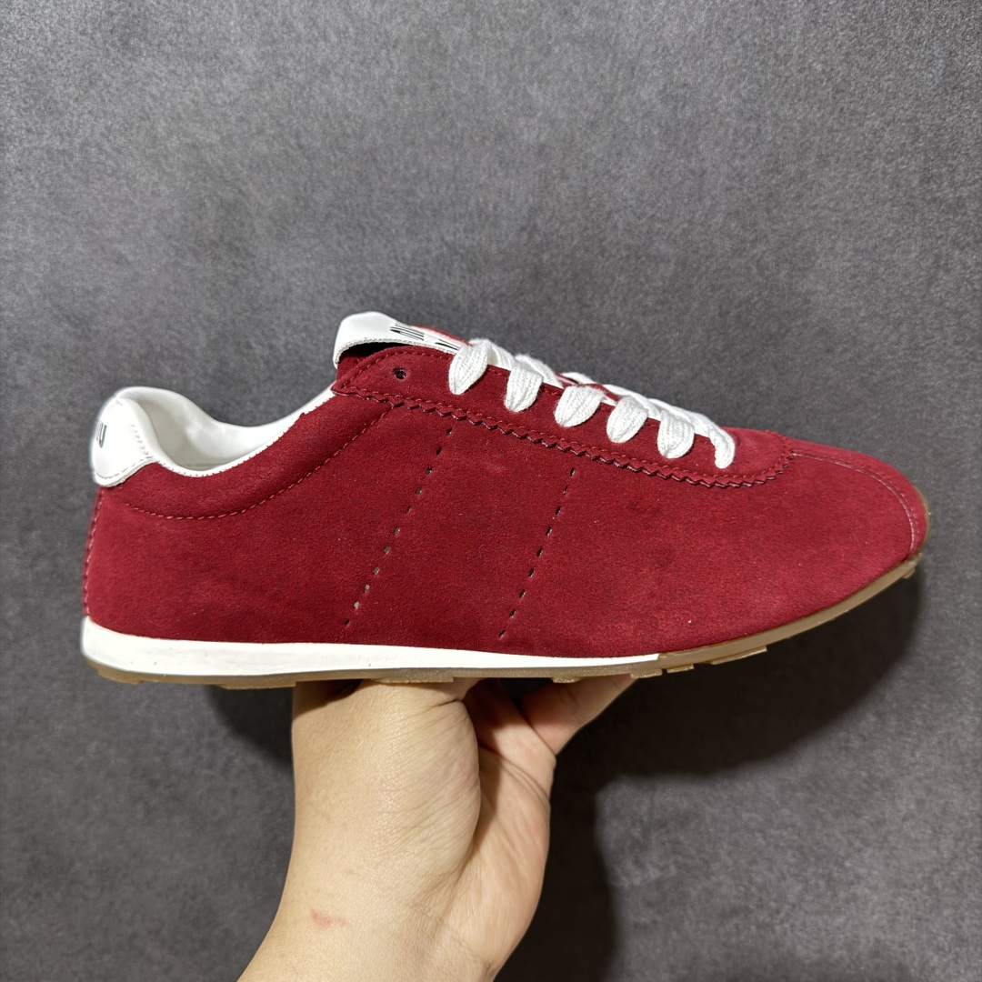 【公司级】MIUMIU缪缪 2026新春系列 Plume 平底系带 德训鞋 薄底鞋 低帮 生活休闲鞋 货号：5E114E_054_POD56_F_005 尺码：36-45-选品中心