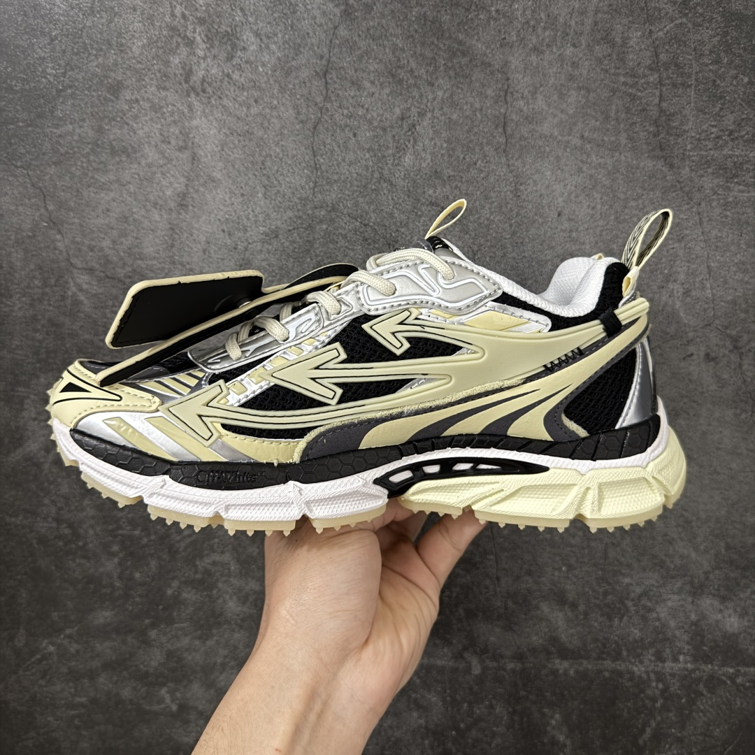 图片[2]-【纯原OK版本】Off-White OW最新款跑鞋 复古休闲鞋 百分百原盒正确版 原楦原纸板数据开发 4层分离大底#鞋面采用3d立体打印和多种材料拼接而成#防滑耐磨透气性轻便跑鞋 作为曾经爆火 并且定位奢潮领域的标志性品牌 Off-White 仍需要不断更新符合当下潮流时尚的复古运动鞋款，以期收获基本盘消费者的关注 此次更新的 Off-White 新款运动鞋将经典复古老爹鞋细节设计更加夸张化 并将标志性箭头设计置于显著位置 除此之外 整个系列的色彩搭配也可谓纷繁多样 总有一款适合你 尺码：36 37 38 39 40 41 42 43 44 45 46 47-选品中心