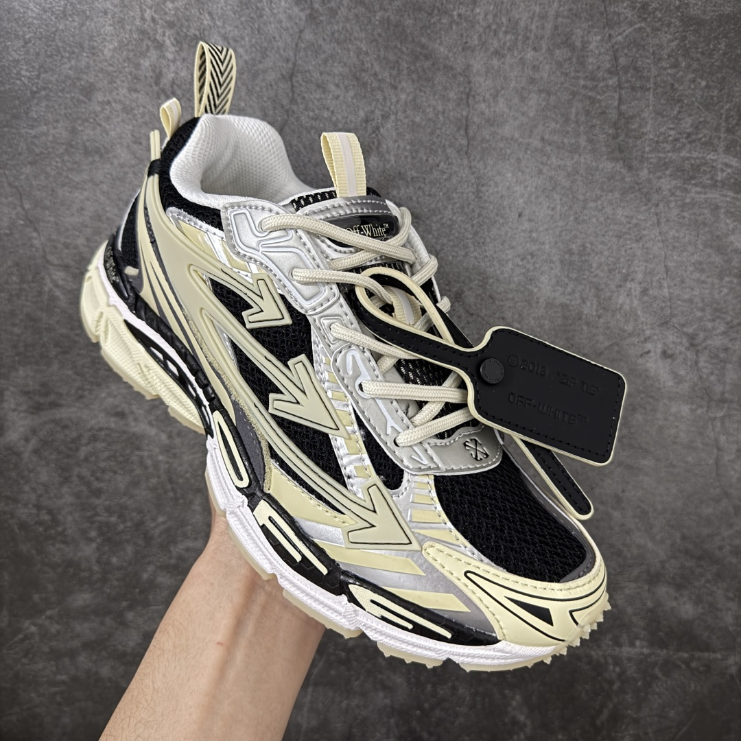 图片[3]-【纯原OK版本】Off-White OW最新款跑鞋 复古休闲鞋 百分百原盒正确版 原楦原纸板数据开发 4层分离大底#鞋面采用3d立体打印和多种材料拼接而成#防滑耐磨透气性轻便跑鞋 作为曾经爆火 并且定位奢潮领域的标志性品牌 Off-White 仍需要不断更新符合当下潮流时尚的复古运动鞋款，以期收获基本盘消费者的关注 此次更新的 Off-White 新款运动鞋将经典复古老爹鞋细节设计更加夸张化 并将标志性箭头设计置于显著位置 除此之外 整个系列的色彩搭配也可谓纷繁多样 总有一款适合你 尺码：36 37 38 39 40 41 42 43 44 45 46 47-选品中心