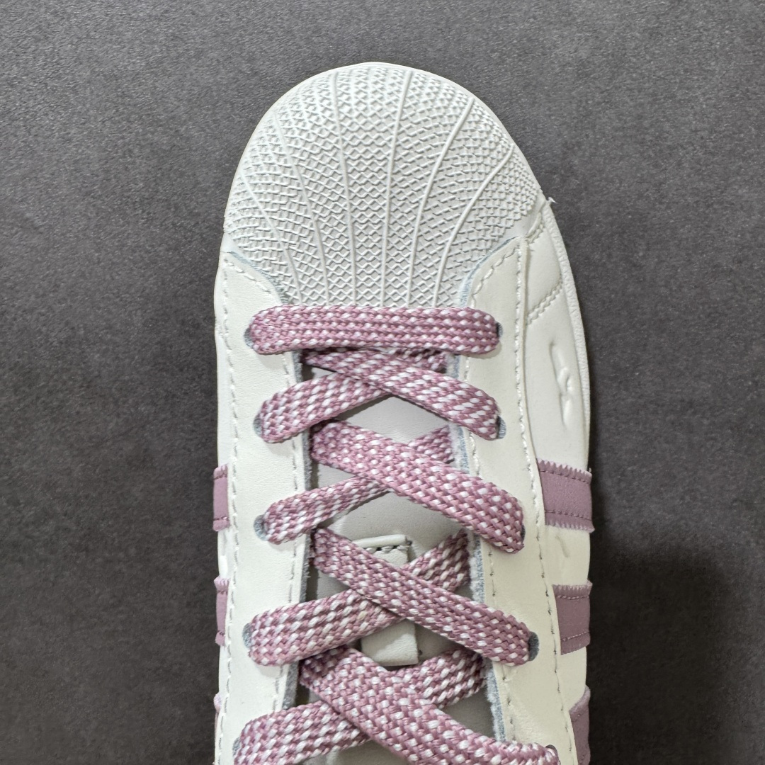 图片[5]-【公司级】阿迪达斯/Adidas Superstar x经典 贝壳头板鞋 最好头层鞋面，正确鞋楦、弧度完美、贝壳圆润鞋头、完美贴合贝壳头无缝隙 粉紫爱心KZ7157 尺码：35～45半-选品中心