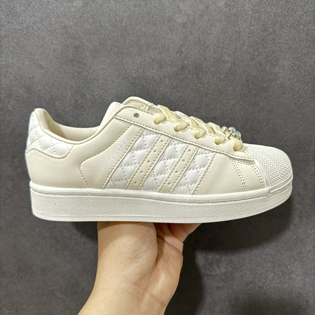 【公司级】Adidas Originals Superstar贝壳头系列 阿迪达斯 三叶草低帮经典百搭休闲运动板鞋 浅米色KJ7301 尺码：35.5 36 36.5 37 38 38.5 39 40-选品中心