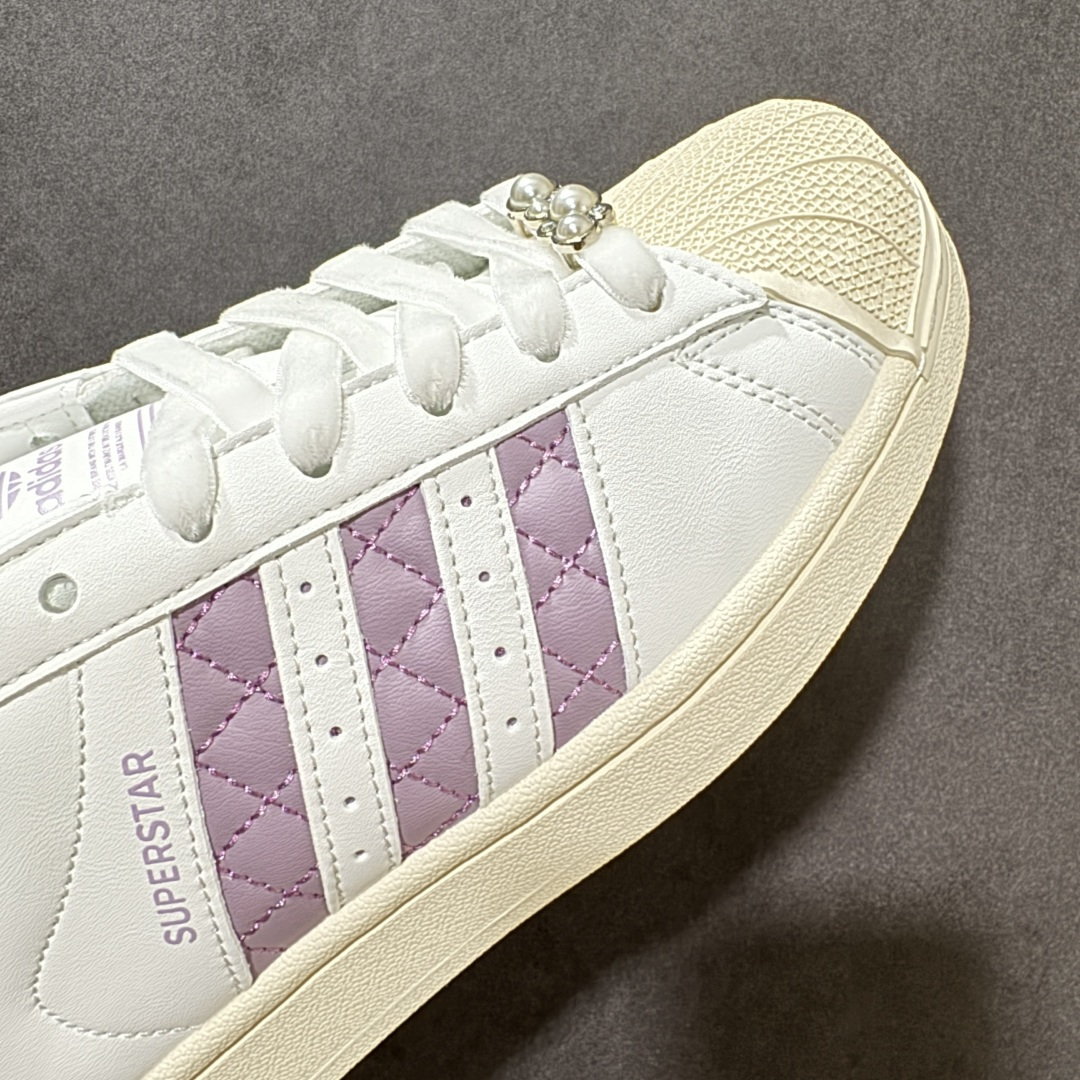 图片[7]-【公司级】Adidas Originals Superstar贝壳头系列 阿迪达斯 三叶草低帮经典百搭休闲运动板鞋 白紫色KJ7300 尺码：35.5 36 36.5 37 38 38.5 39 40-选品中心