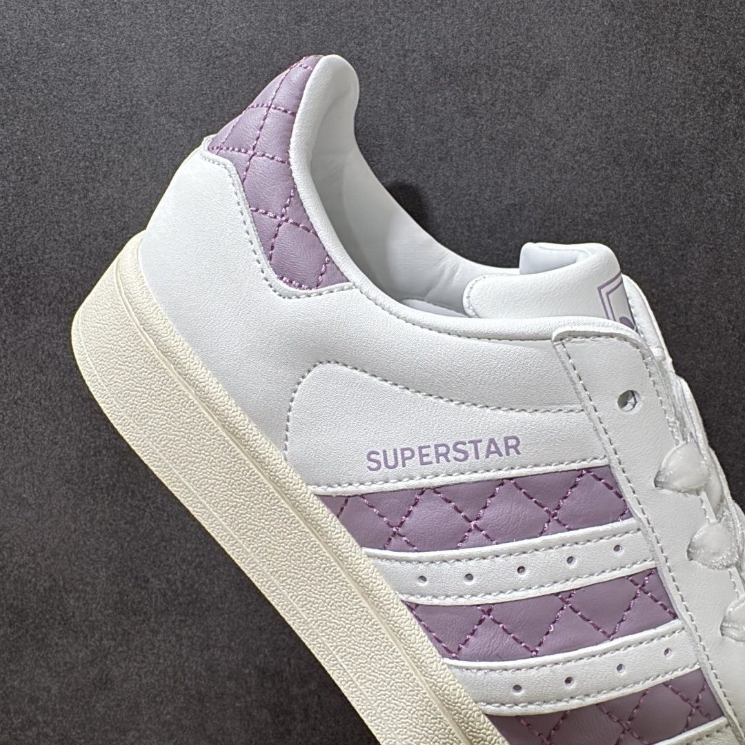图片[8]-【公司级】Adidas Originals Superstar贝壳头系列 阿迪达斯 三叶草低帮经典百搭休闲运动板鞋 白紫色KJ7300 尺码：35.5 36 36.5 37 38 38.5 39 40-选品中心