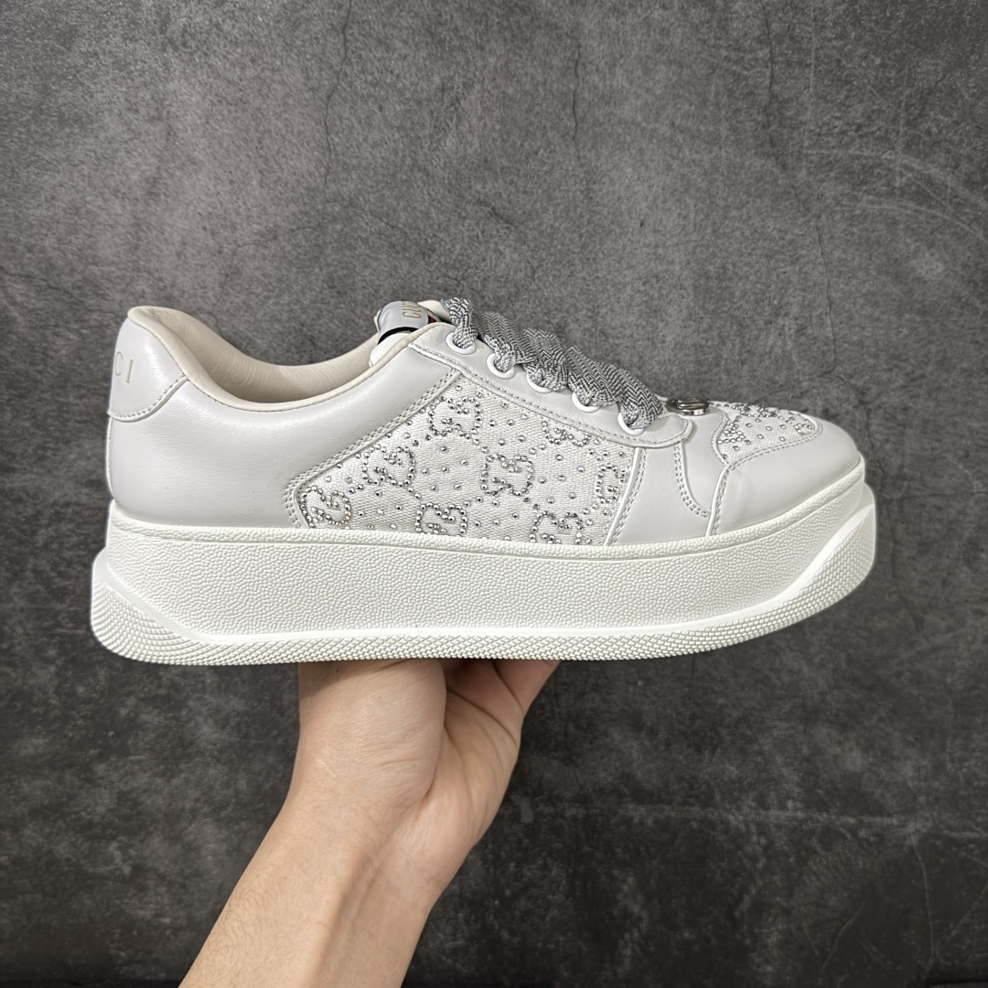 【YS纯原】广奢高端货 Gucci 古驰 Screener 厚底脏脏鞋 厚底增高系列 海淘代购专供版 顶级甄选  ✦ 厚底增高设计，新配色上线 ✦ 内里为小羊皮（非毛巾布），正确版型 ✦ 所有皮面同步官方皮革油边工艺 ✦ 无胶车线工艺，细节干净利落 ✦ 高端外贸零售专供，品质在线 ✦ 最新官方绿色手提礼盒包装 ✦ 零瑕疵工艺，无线头溢胶 尺码：35 36 37 38 39 40 41 42 43 44 45-选品中心