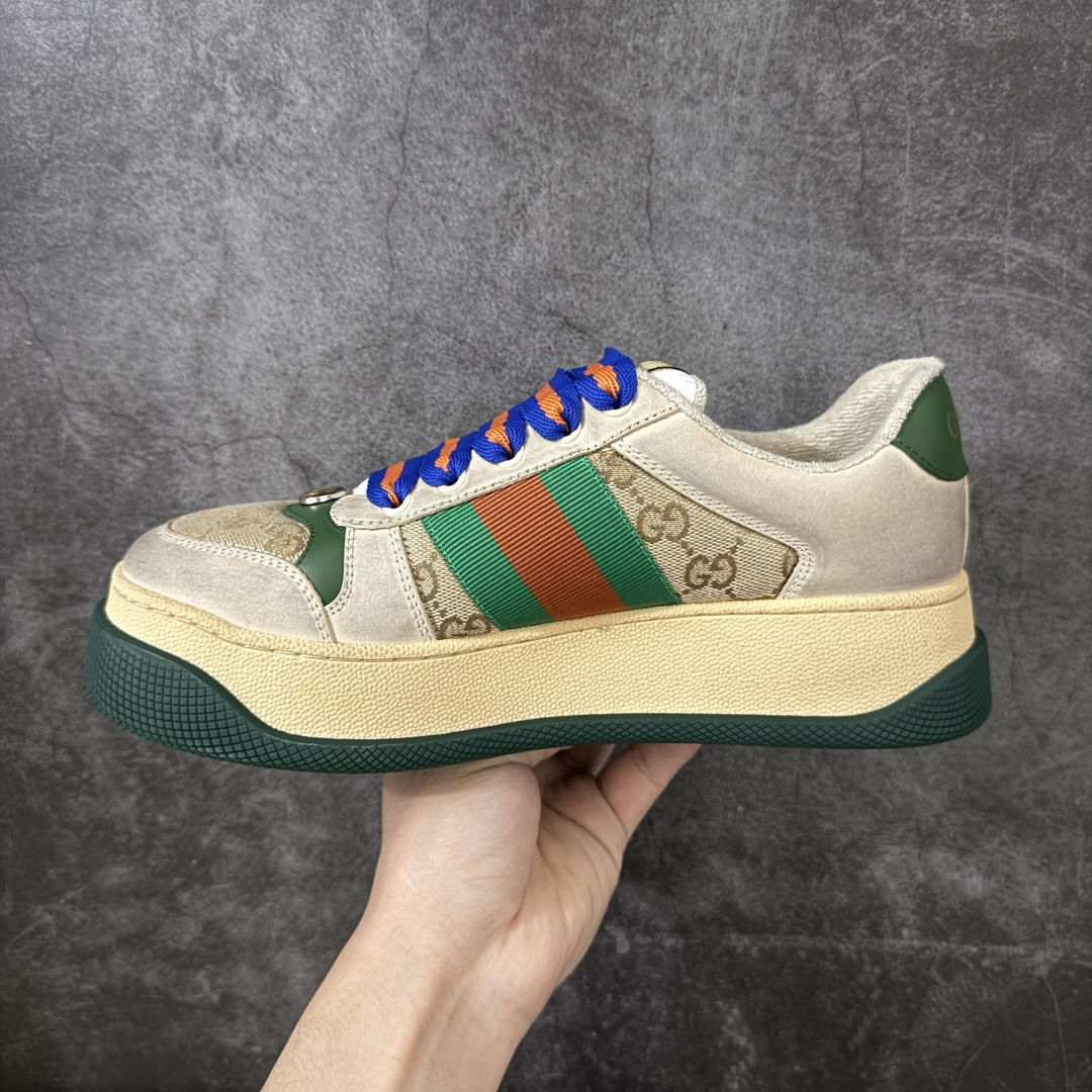 图片[2]-【YS纯原】广奢高端货 Gucci 古驰 Screener 厚底脏脏鞋 厚底增高系列 海淘代购专供版 顶级甄选  ✦ 厚底增高设计，新配色上线 ✦ 内里为小羊皮（非毛巾布），正确版型 ✦ 所有皮面同步官方皮革油边工艺 ✦ 无胶车线工艺，细节干净利落 ✦ 高端外贸零售专供，品质在线 ✦ 最新官方绿色手提礼盒包装 ✦ 零瑕疵工艺，无线头溢胶 尺码：35 36 37 38 39 40 41 42 43 44 45-选品中心