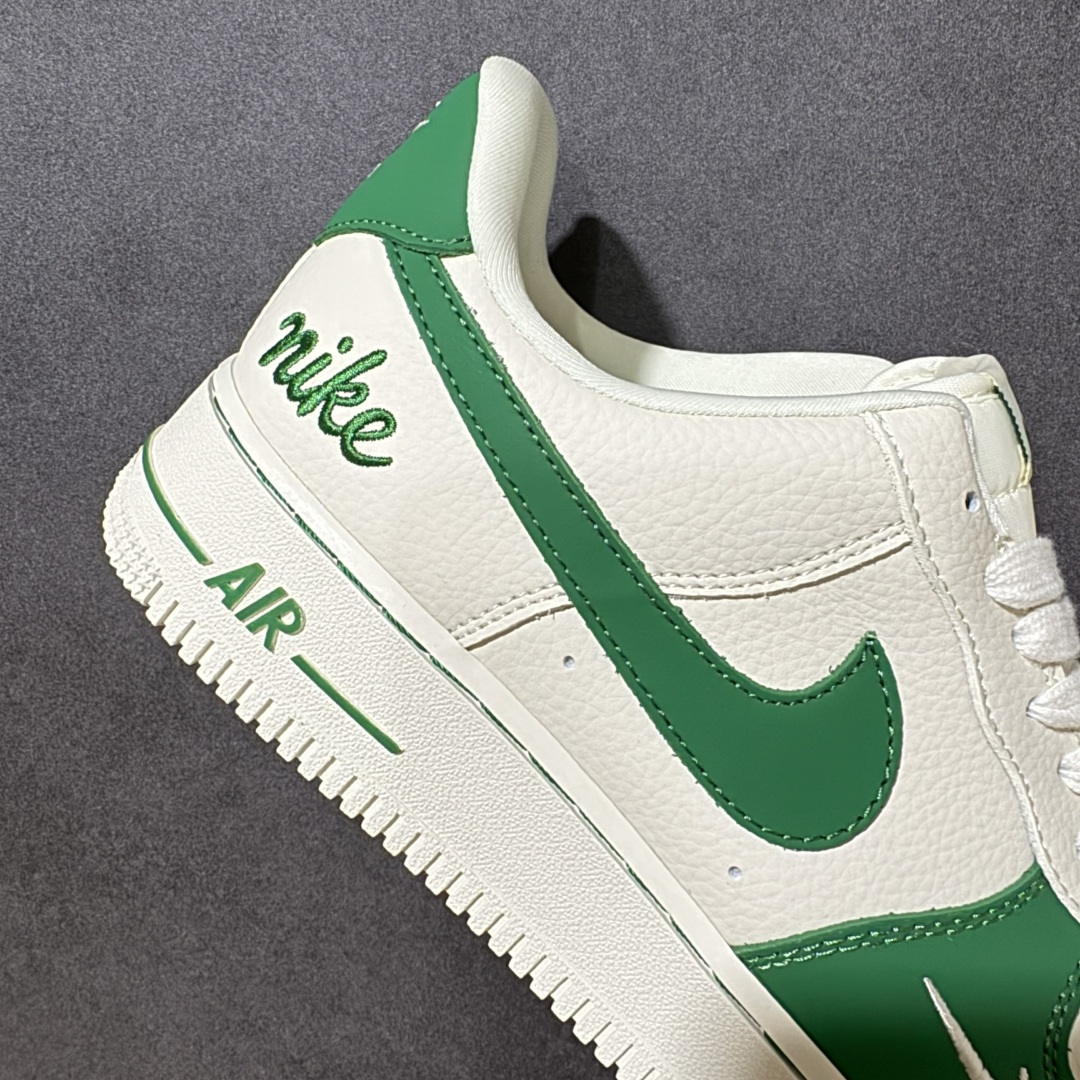 图片[8]-【定制版】Nike Air Force 1 高端定制 \”抹茶奶绿\”以米白为底，墨绿勾勒轮廓。荔枝纹+深绿Swoosh，像一杯冰爽的抹茶拿铁，温柔又清爽。经典Air缓震中底，舒适与颜值并存。 极简线条+复古细节，适配所有风格，越简单越高级。 货号： FV3694-111 尺码： 36-45-选品中心