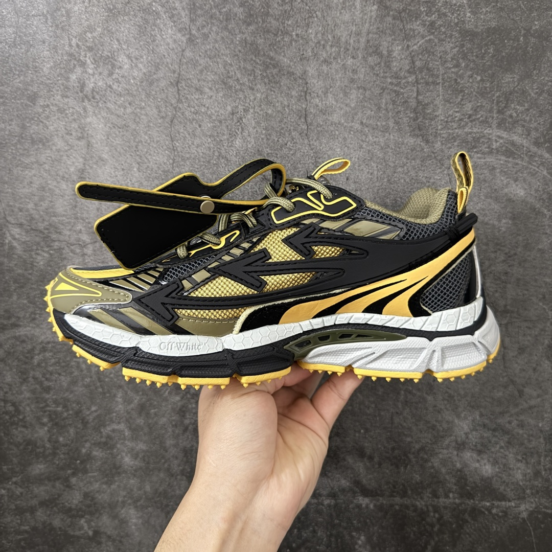 图片[2]-【纯原OK版本】Off-White OW最新款跑鞋 复古休闲鞋 百分百原盒正确版 原楦原纸板数据开发 4层分离大底#鞋面采用3d立体打印和多种材料拼接而成#防滑耐磨透气性轻便跑鞋 作为曾经爆火 并且定位奢潮领域的标志性品牌 Off-White 仍需要不断更新符合当下潮流时尚的复古运动鞋款，以期收获基本盘消费者的关注 此次更新的 Off-White 新款运动鞋将经典复古老爹鞋细节设计更加夸张化 并将标志性箭头设计置于显著位置 除此之外 整个系列的色彩搭配也可谓纷繁多样 总有一款适合你 尺码：36 37 38 39 40 41 42 43 44 45 46 47-选品中心