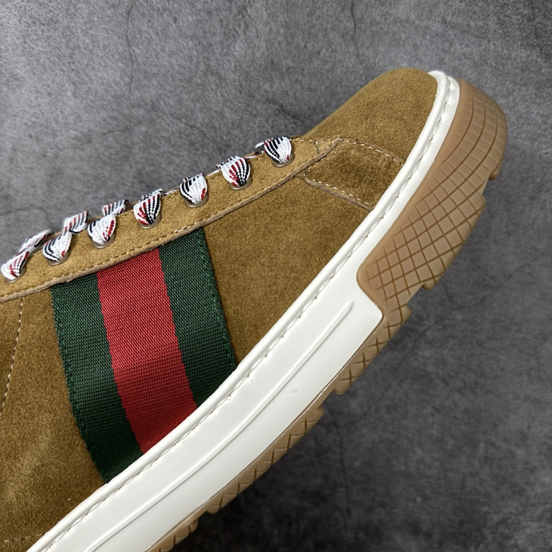 图片[6]-【莞产礼盒版】Gucci ACE Screener 珐琅 复古老爹古驰男士厚底板鞋 实拍如图 所见即所得 谨防混卖 广东最大工厂代工出品 正确固特异无胶走线工艺 进口皮料原版牛皮内里 内里缝合厚实的细纹小羊皮料 4cm左右的厚底采用环保无味的TPU材质 原标原盒 官方全套配件+飞机盒 尺码：39 40 41 42 43 44 45-选品中心