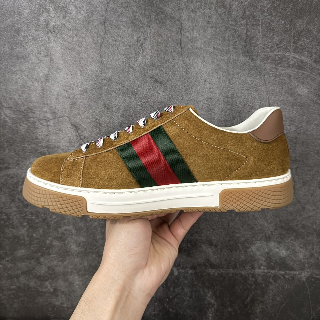 图片[2]-【莞产礼盒版】Gucci ACE Screener 珐琅 复古老爹古驰男士厚底板鞋 实拍如图 所见即所得 谨防混卖 广东最大工厂代工出品 正确固特异无胶走线工艺 进口皮料原版牛皮内里 内里缝合厚实的细纹小羊皮料 4cm左右的厚底采用环保无味的TPU材质 原标原盒 官方全套配件+飞机盒 尺码：39 40 41 42 43 44 45-选品中心
