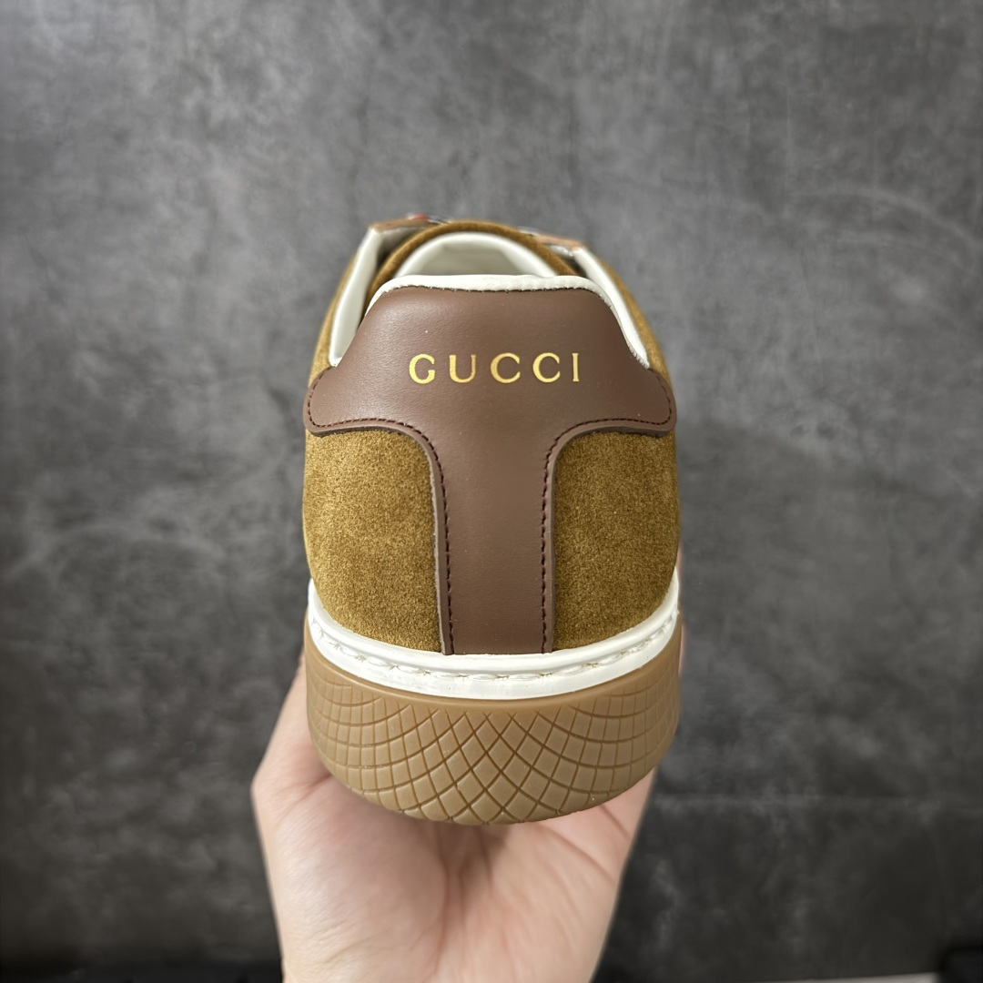 图片[4]-【莞产礼盒版】Gucci ACE Screener 珐琅 复古老爹古驰男士厚底板鞋 实拍如图 所见即所得 谨防混卖 广东最大工厂代工出品 正确固特异无胶走线工艺 进口皮料原版牛皮内里 内里缝合厚实的细纹小羊皮料 4cm左右的厚底采用环保无味的TPU材质 原标原盒 官方全套配件+飞机盒 尺码：39 40 41 42 43 44 45-选品中心