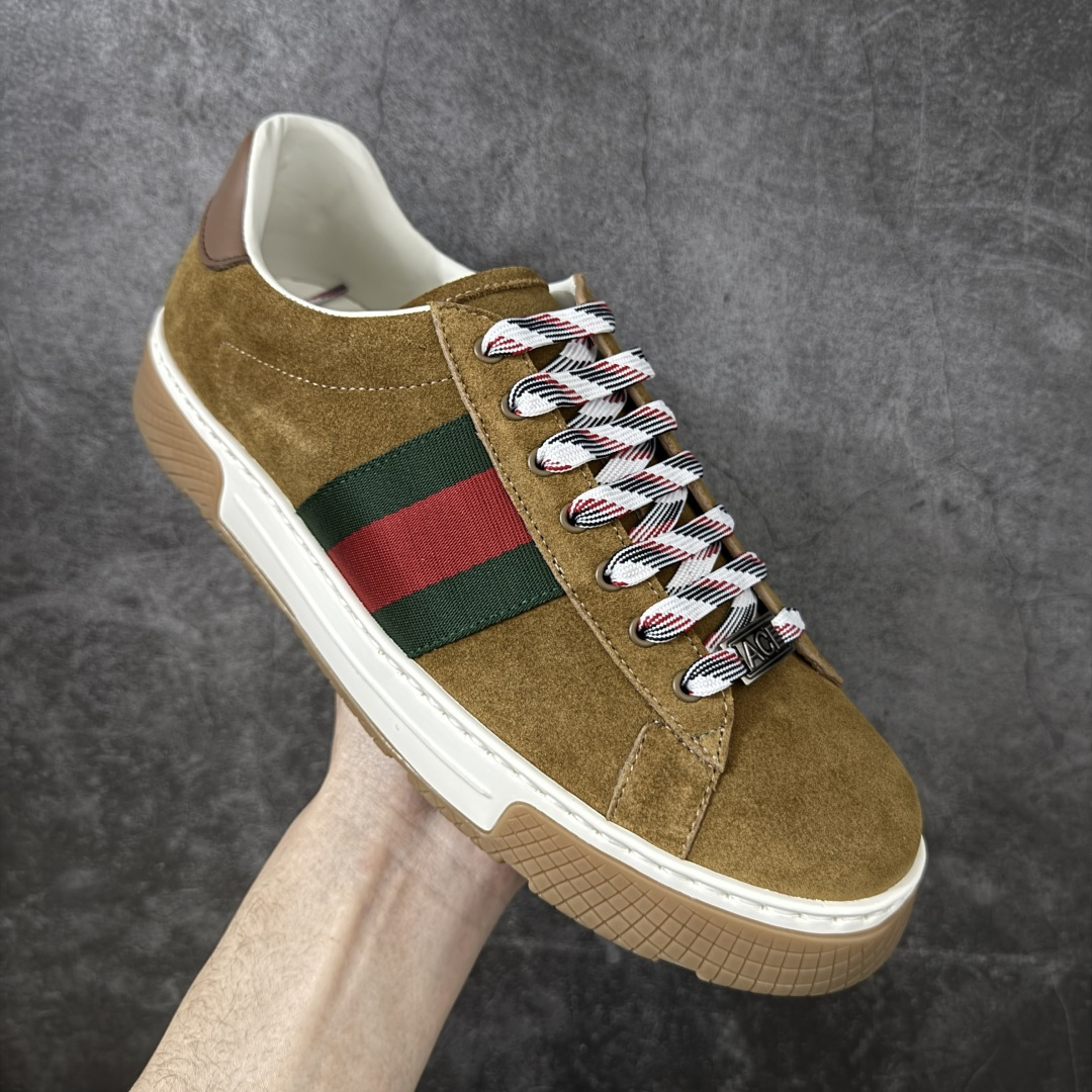 图片[3]-【莞产礼盒版】Gucci ACE Screener 珐琅 复古老爹古驰男士厚底板鞋 实拍如图 所见即所得 谨防混卖 广东最大工厂代工出品 正确固特异无胶走线工艺 进口皮料原版牛皮内里 内里缝合厚实的细纹小羊皮料 4cm左右的厚底采用环保无味的TPU材质 原标原盒 官方全套配件+飞机盒 尺码：39 40 41 42 43 44 45-选品中心