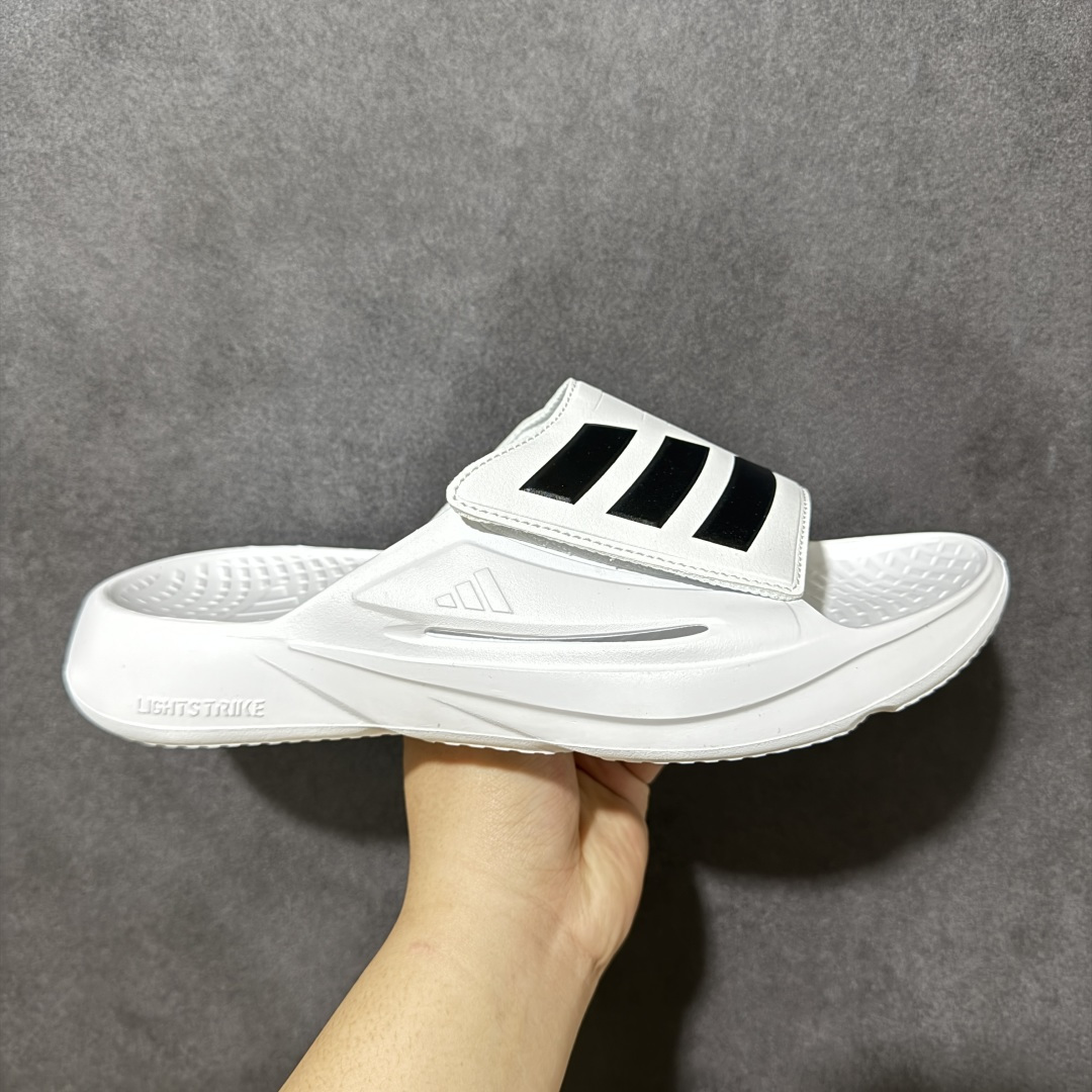 Adidas阿迪达斯男鞋LIGHTBLAZE SLIDESP 运动休闲JS3585摩登舒适拖鞋配有模制鞋