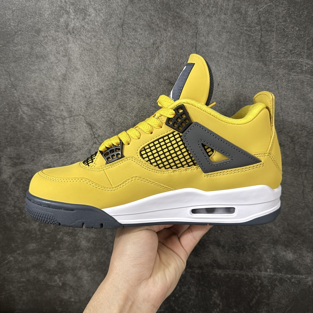 图片[2]-【DT纯原】Nike Air Jordan 4 Retro Retro Tour Yellow AJ4 乔一 舒适贴合 中帮 复古篮球鞋 男女同款 电母 货号：CT8527-700 全套原纸板楦头开发 完美版型 原档数据独家私模大底 原装进口轻量化鞋垫 进口港宝加持 后 跟自然饱满 还原公司包裹性 鞋面采用原装数据贴合技术 尺码：40 40.5 41 42 42.5 43 44 45 46 47.5-选品中心