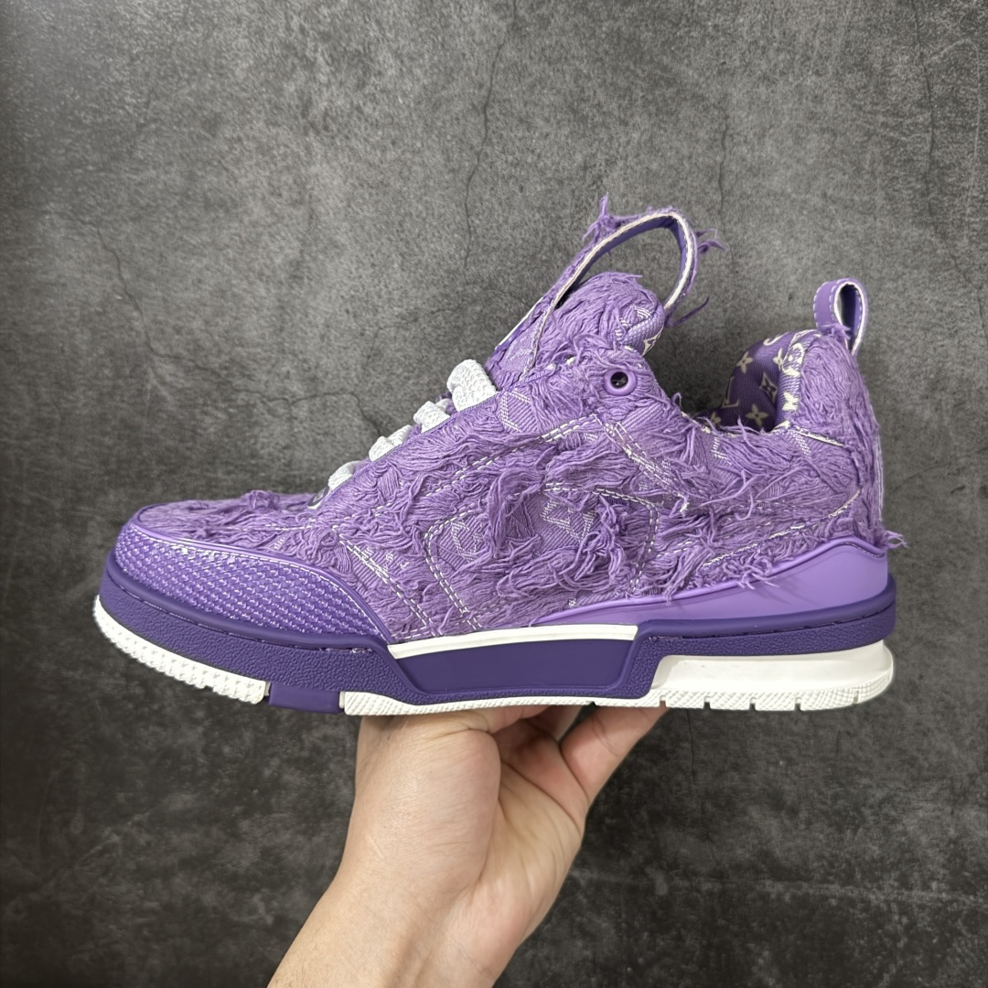 图片[2]-【YS纯原】广奢高端货 Louis Vuitton Trainer Skate 圆头系带低帮板鞋 男女同款 ✦ 荔枝纹头层皮+粒面头层皮拼接鞋面， 质感在线 ✦ 嵌入超软EVA物料鞋垫，脚感舒适 ✦ 后跟耐弯折滴塑支撑片，外置TPR光泽组合隔色鞋底 ✦ 草写风格Louis Vuitton标志，细节丰富 ✦ Virgil Abloh设计，灵感源自复古篮球鞋 ✦ 升级厚实抽屉礼品鞋盒+包装说明书+防尘布袋 ✦ 附送官方快递加固彩色涂鸦包装大礼盒 ✦ 零瑕疵工艺，无线头溢胶 尺码：39 40 41 42 43 44 45-选品中心