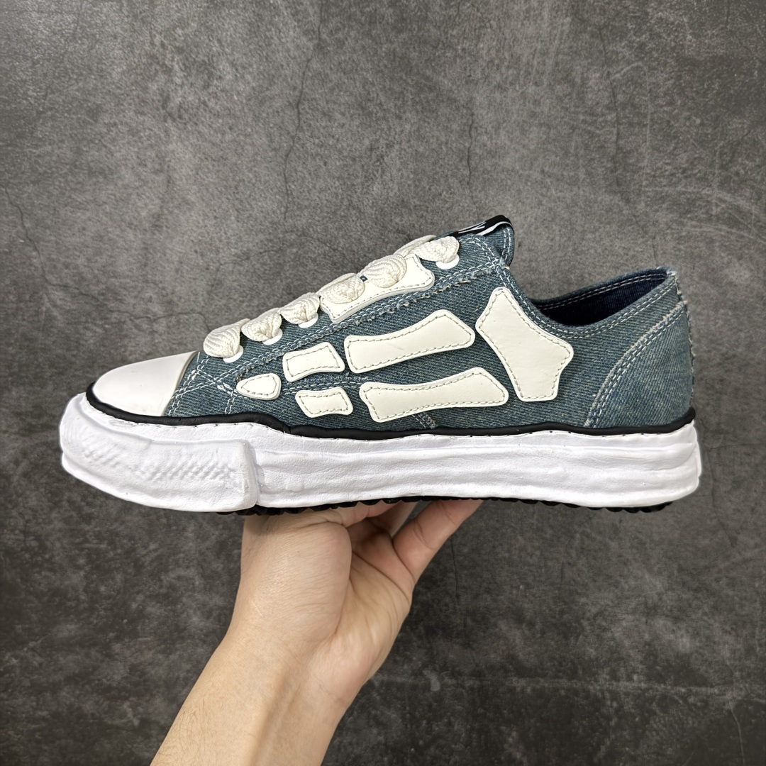 图片[2]-【YS纯原】广奢高端货 Maison Mihara Yasuhiro x AMIRI Skel-Top Low 圆头系带低帮帆布鞋 张艺兴/王一博/王嘉尔同款 ✦ 原版开发，细节同步 ✦ 舒适鞋面，延展性佳 ✦ 后跟柔软材质贴合脚踝，穿着轻松 ✦ 四季百搭款，随意搭配都好看 ✦ 明星同款，潮流必备 ✦ 零瑕疵工艺，无线头溢胶 尺码：35 36 37 38 39 40 41 42 43 44 45-选品中心