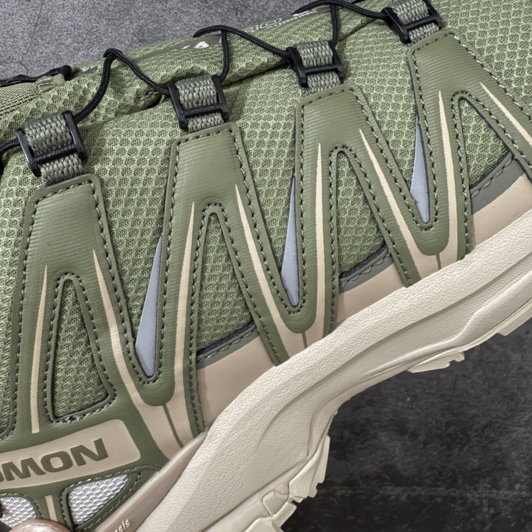 图片[4]-【666版本】SALOMON 萨洛蒙 XA PRO 3D 户外运动 网布减震防滑透气 低帮跑步鞋 男女同款 防水绿色 475874 全新品质 巅峰之作 所有配色均购物原版拆解1：1开发 原材料打造 非市场公版便宜货 私模大底 清洁度比市场所有版本都高 全套原纸板楦头开发 原厂网布配套 确保原汁原味 完美呈现版型 原档数据独家私模五层组合大底 男女鞋同步官方开发至46 原装Ortholite轻量化鞋垫 中底布带钢印编号 原厂TPU锁扣 进口港宝加持 后跟自然饱满 还原公司包裹性 鞋面采用SENSIFT贴合技术 全方位贴合包裹脚型 鞋跟部鞋底牵引设计 提供强大的抓地性能 更适应野外崎岖不平的道路 其3D ADVANCED CHASSIS底盘 材料轻量大化 钉齿设计更具稳定性 防护性 鞋底易磨损区运用CONTAGRIP高耐磨材料 应对城市硬质路面长距离跑考验 尺码：36 36.5 37.5 38 38.5 39 40 40.5 41 42 42.5 43 44 45 46-选品中心
