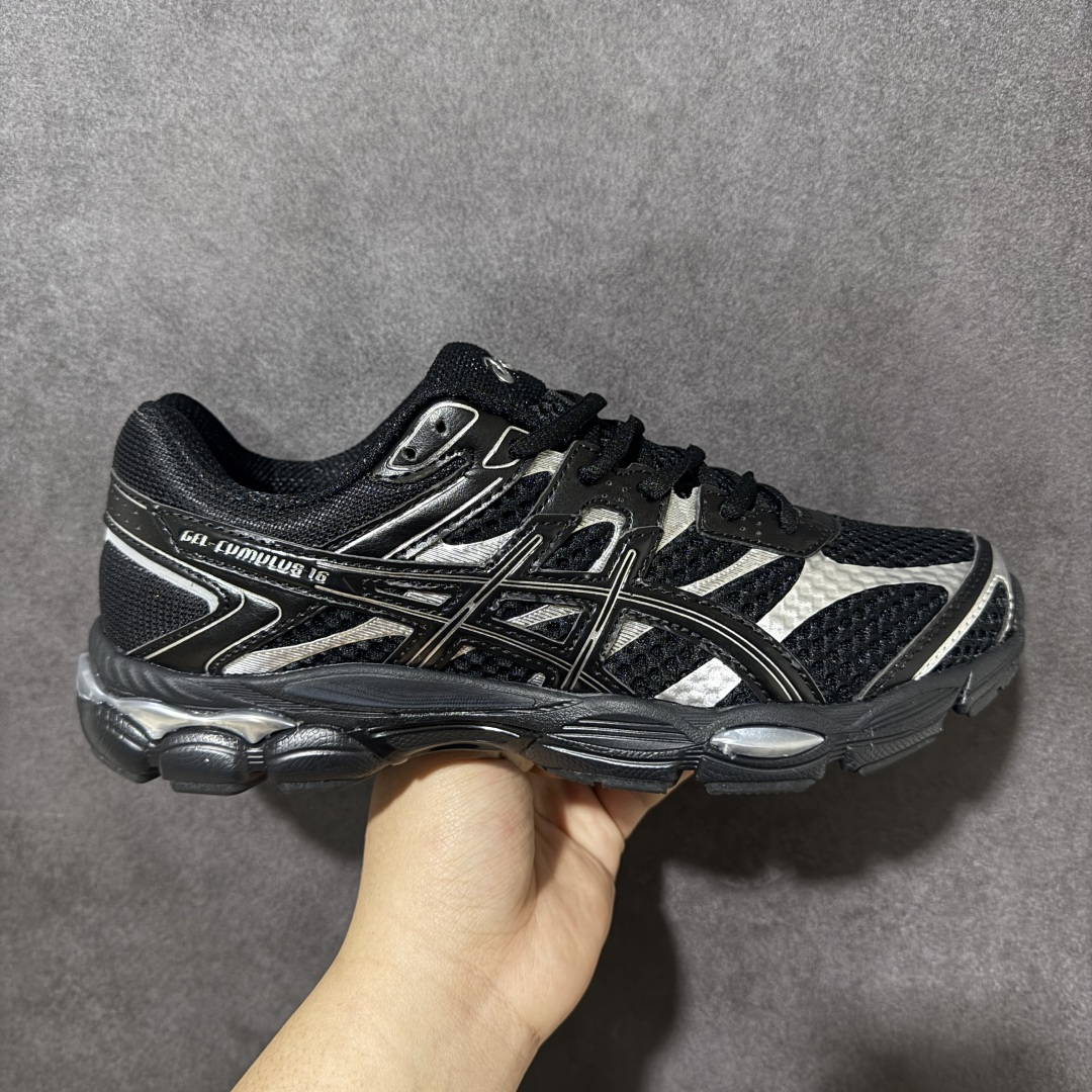 【公司级】Asics Gel-Cumulus 16 亚瑟士复古透气休闲缓震耐磨跑步鞋 #鞋面采用无缝线鞋面，贴合脚型，穿着舒适；中底360°环绕式GL，提供良好的缓冲性能； 货号：1203A733-002 尺码：36 37 37.5 38 39 39.5 40 40.5 41.5 42 42.5 43.5 44 45-选品中心