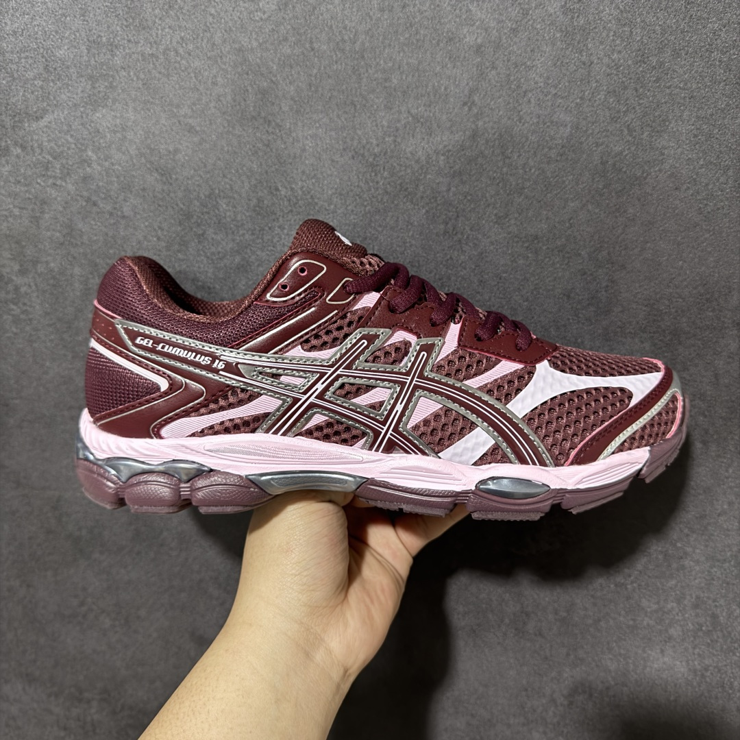 【公司级】Asics Gel-Cumulus 16 亚瑟士复古透气休闲缓震耐磨跑步鞋 #鞋面采用无缝线鞋面，贴合脚型，穿着舒适；中底360°环绕式GL，提供良好的缓冲性能； 货号：1203A733-600 尺码：36 37 37.5 38 39 39.5 40 40.5 41.5 42 42.5 43.5 44 45-选品中心