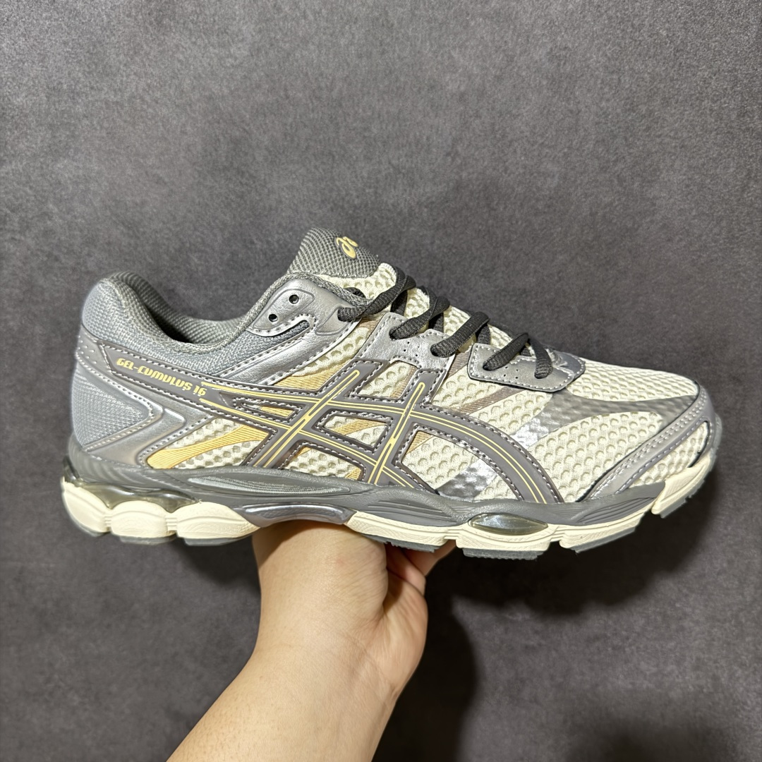 【公司级】Asics Gel-Cumulus 16 亚瑟士复古透气休闲缓震耐磨跑步鞋 #鞋面采用无缝线鞋面，贴合脚型，穿着舒适；中底360°环绕式GL，提供良好的缓冲性能； 货号：1203A733-101 尺码：36 37 37.5 38 39 39.5 40 40.5 41.5 42 42.5 43.5 44 45-选品中心