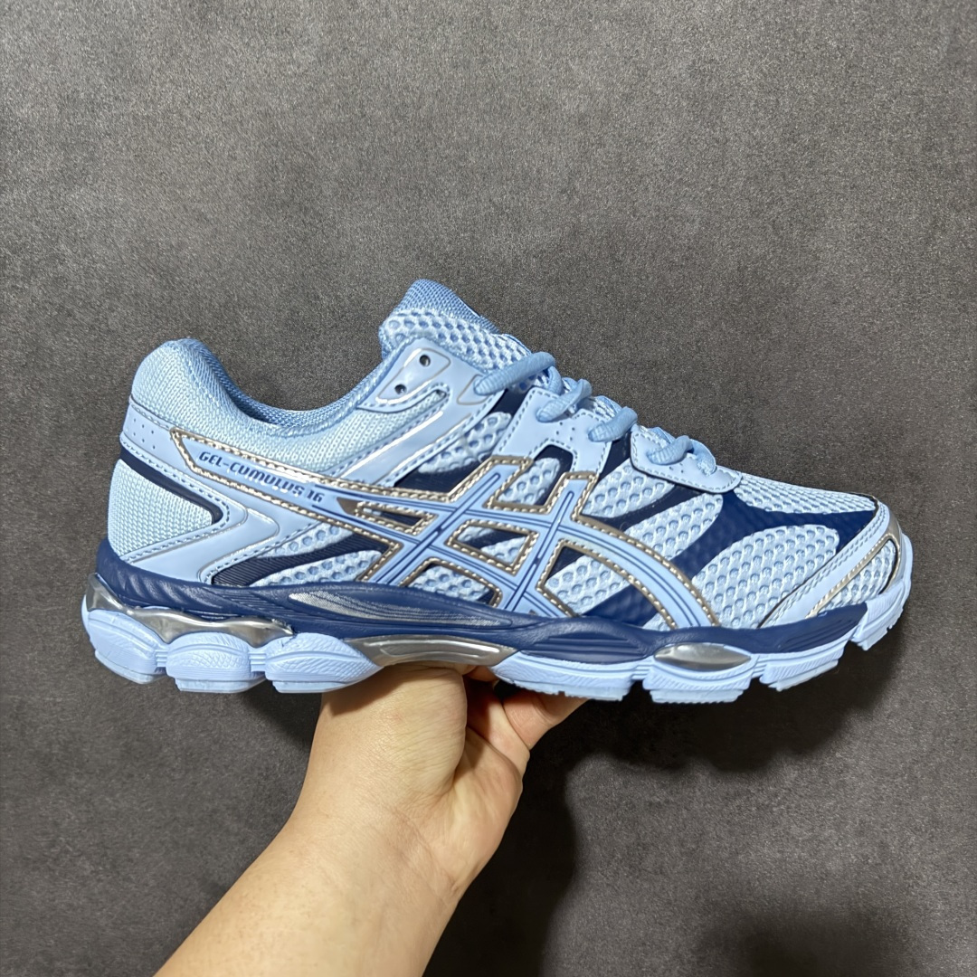 【公司级】Asics Gel-Cumulus 16 亚瑟士复古透气休闲缓震耐磨跑步鞋 #鞋面采用无缝线鞋面，贴合脚型，穿着舒适；中底360°环绕式GL，提供良好的缓冲性能； 货号：1203A733-400 尺码：36 37 37.5 38 39 39.5 40 40.5 41.5 42 42.5 43.5 44 45-选品中心