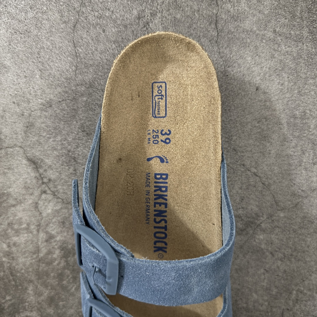 图片[8]-【H版纯原】 Birkenstock Boston 博肯/勃肯 系列上架 牛皮绒面革平底复古软木休闲鞋 二字拖鞋 配色：原力蓝 1029790 真正软木塞大底 品质细节领先市场版本 原产品质 采用质地柔软进口牛皮绒面革 无刺鼻异味 中底搭载缓震软木橡胶 进口头层牛皮 原版开模/版型/材质/细节遵循ZP工艺！ 市售顶级不吹文案 尺码：35-45-选品中心