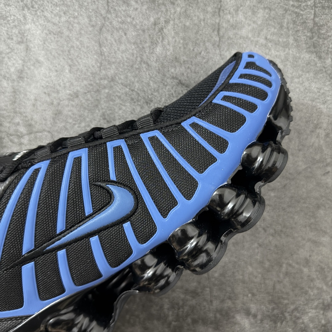 图片[6]-【Max纯原版】原版开发 Nike Shox TL系列 黑蓝盒子色 IH1338-002 NK Shox TL系列 复古舒适百搭防滑耐磨低邦柱形气垫休闲跑步鞋 鞋面采用了轻质化的材料打造，搭载鞋带系带系统以及鞋舌部分的特殊控制模块，科技感十足；采用透气纺织品和网眼鞋面与标志性的Nike Shox技术，同时提供更轻盈的感觉和大胆的外观；鞋身大面积采用织物与皮革材质拼接设计，搭配Dri-FITz透气网面，透气性拉满不闷脚。中底前掌搭载Air Max科技，后掌配置Shoxy缓震气柱，前掌气垫提供灵敏回弹，中底的气柱设计也很加分，外观上科技感十足；设计彰显个性，复古造型适配多种穿搭风格。 尺码：39 40 40.5 41 42 42.5 43 44 44.5 45 45.5 46 46.5 47.5-选品中心
