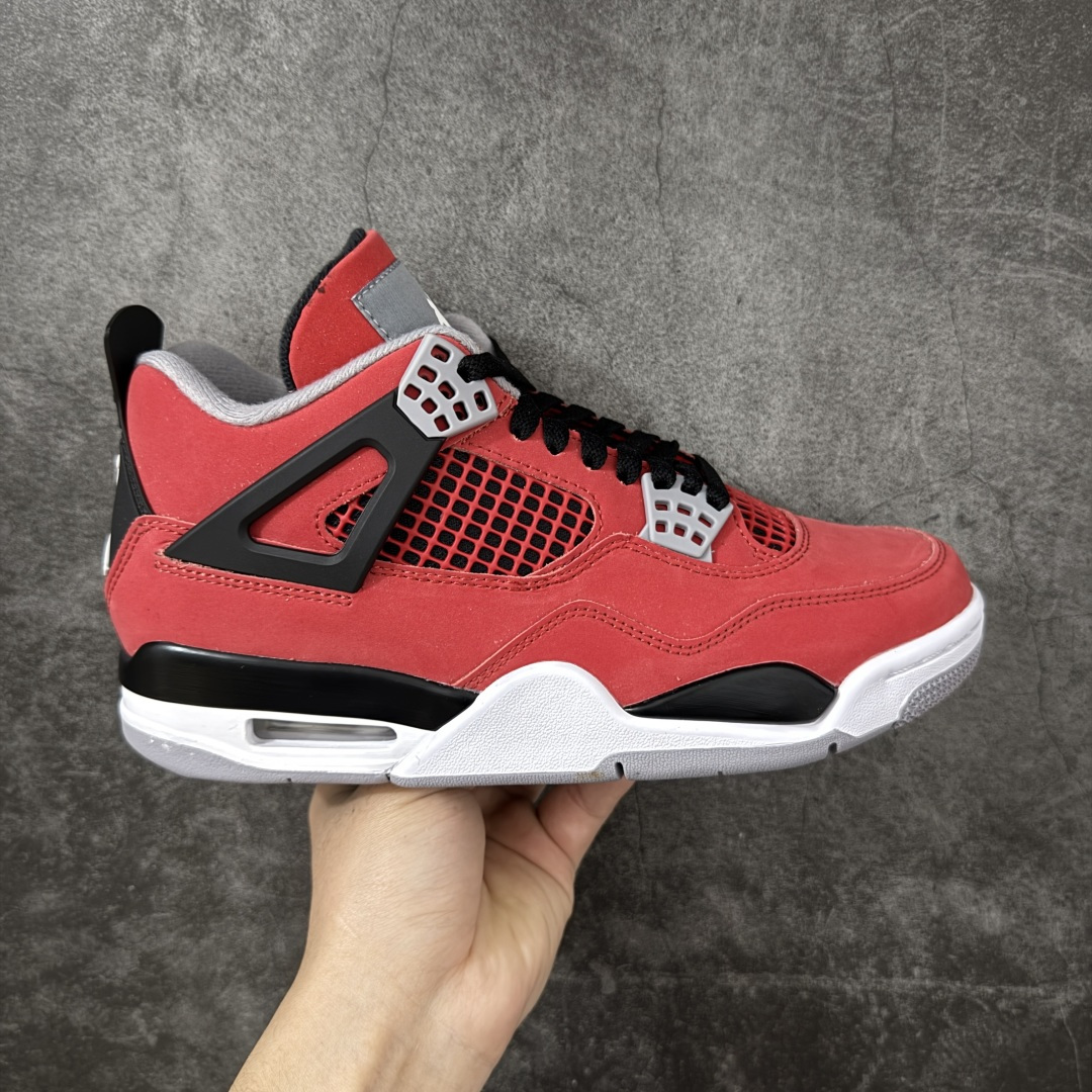 【原厂版】Air Jordan 4 Retro AJ4 2026复刻公牛红黑 FQ8138-600 全新升级改良 原鞋原楦原纸板同源开发 完美呈现乔4的版型 内侧正确双色网格 还原细节 原厂皮料 正确气垫颜色 正确网格工艺 正确拉帮工艺 全鞋原装材料制作 原档案原模具打造 支持全方位与正品对比 尺码：40-47.5-选品中心