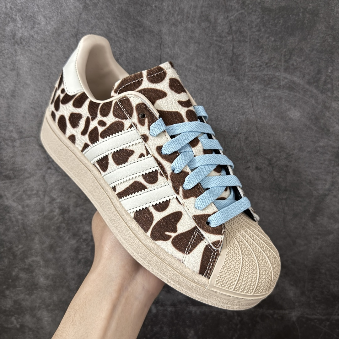 图片[3]-【GX版本】Adidas Original Superstar 2 \”Paris\” 阿迪达斯 低帮 男女同款 贝壳头2代防滑耐磨轻便低邦板鞋 鞋身整体以豹纹状皮革打造，搭配经典米色贝壳头，鞋身两侧经典锯齿三条杠Logo采用白色点缀，蓝色鞋带，后跟装饰片辅以金色烫印logo，最后以米色大底完善整体设计收尾。整体时尚耀眼。 货号：KH9031 尺码：35¹/₃ 36 36²/₃ 37¹/₃ 38 38²/₃ 39¹/₃ 40 40²/₃ 41¹/₃ 42 42²/₃ 43¹/₃ 44 44²/₃ 45¹/₃-莆田鞋