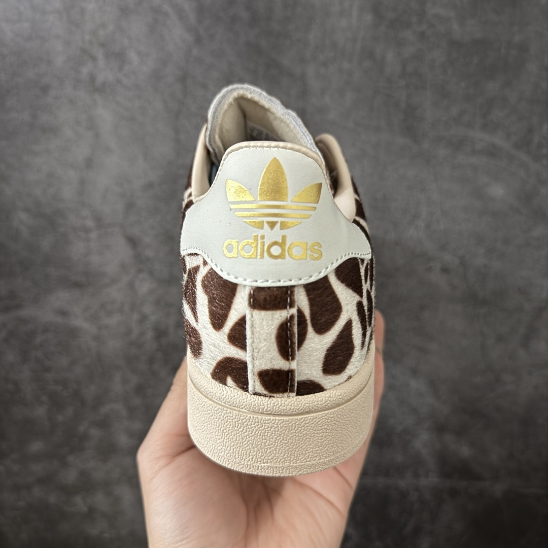 图片[4]-【GX版本】Adidas Original Superstar 2 \”Paris\” 阿迪达斯 低帮 男女同款 贝壳头2代防滑耐磨轻便低邦板鞋 鞋身整体以豹纹状皮革打造，搭配经典米色贝壳头，鞋身两侧经典锯齿三条杠Logo采用白色点缀，蓝色鞋带，后跟装饰片辅以金色烫印logo，最后以米色大底完善整体设计收尾。整体时尚耀眼。 货号：KH9031 尺码：35¹/₃ 36 36²/₃ 37¹/₃ 38 38²/₃ 39¹/₃ 40 40²/₃ 41¹/₃ 42 42²/₃ 43¹/₃ 44 44²/₃ 45¹/₃-莆田鞋