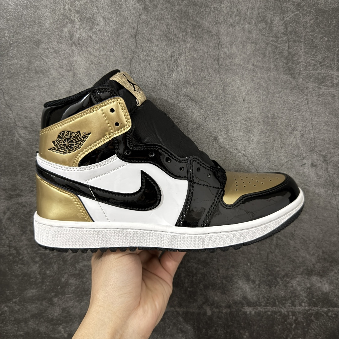 【H11纯原】Jordan Air Jordan 1 High Golf “Gold Toe”黑白金 货号：DQ0660-002 尺码：35.5 36 36.5 37.5 38 38.5 39 40 40.5 41 42 42.5 43 44 44.5 45 46 46.5 47.5 48 48.5-选品中心