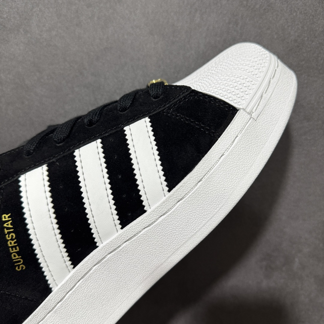图片[6]-【公司级】阿迪达斯Adidas Superstar XLG 贝壳头厚底增高百搭休闲运动板鞋 原楦原纸版数据开发 采用头层皮革材质打造 翻毛黑白金标厚底 正确鞋垫 正确底模及扇贝头盖片 货号：ID4657 尺码：35-45（半）-选品中心