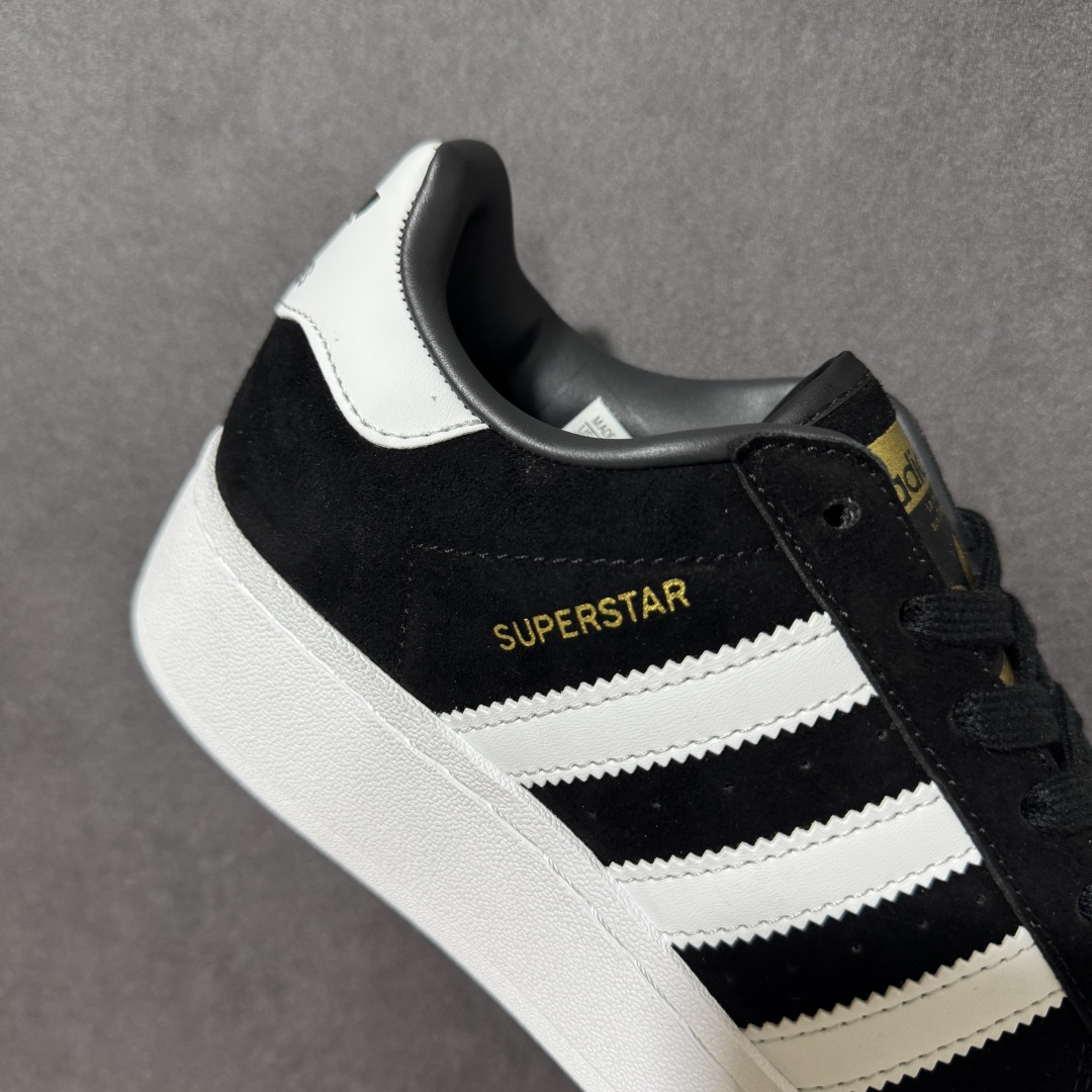 图片[8]-【公司级】阿迪达斯Adidas Superstar XLG 贝壳头厚底增高百搭休闲运动板鞋 原楦原纸版数据开发 采用头层皮革材质打造 翻毛黑白金标厚底 正确鞋垫 正确底模及扇贝头盖片 货号：ID4657 尺码：35-45（半）-选品中心