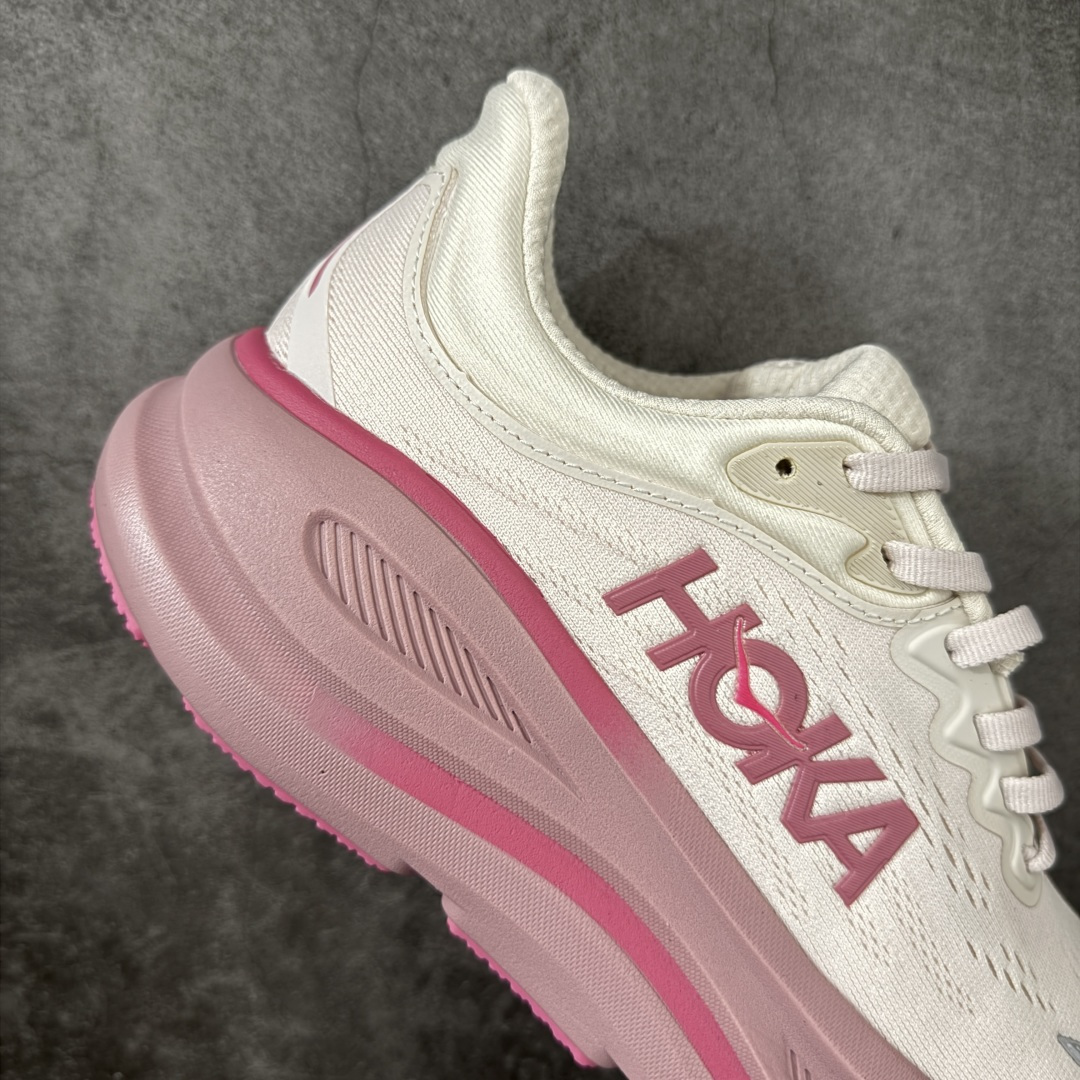 图片[7]-【纯原版】HOKA ONE ONE Bondi 9 机能缓震跑鞋  #鞋面部分采用工程网眼面料，可以确保必要的透气性能。使用了全新的莱卡橡筋，这大大提升了鞋面的硬度，由此增加鞋面的支撑性能。后掌33mm、前掌29mm的超厚Soft EVA中底，比传统的EVA材料还要柔软30%  货号：1162011/WKB 尺码：36 36.5 37 38 38.5 39 40-选品中心