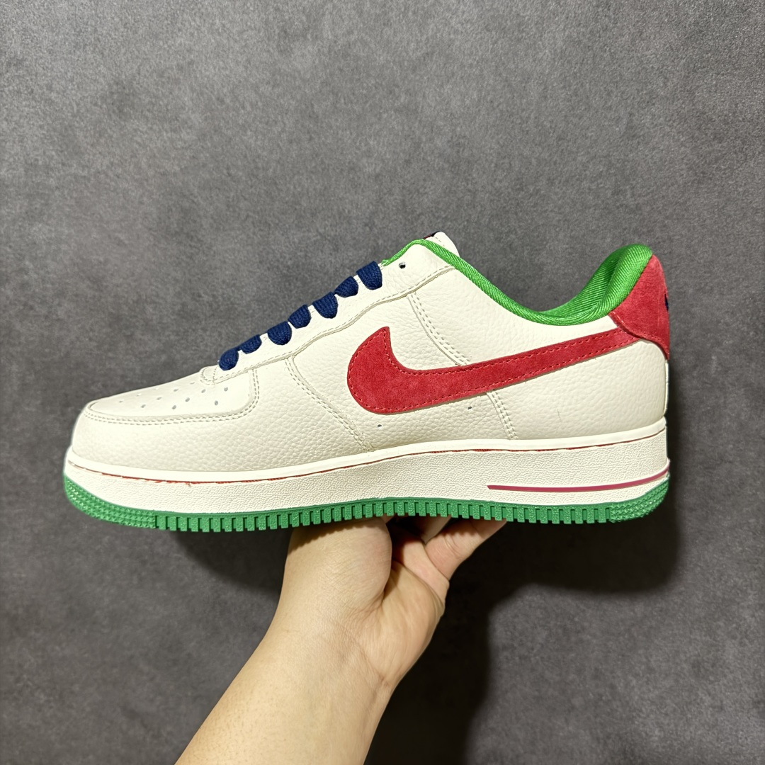 图片[2]-【定制版】Nike Air Force 1\’07 Low 米红绿意 空军一号低帮休闲板鞋  #原楦原纸板 纯正空军版型 内置全掌气垫 货号：FV3694-108  尺码：36 36.5 37.5 38 38.5 39 40 40.5 41 42 42.5 43 44 44.5 45-选品中心
