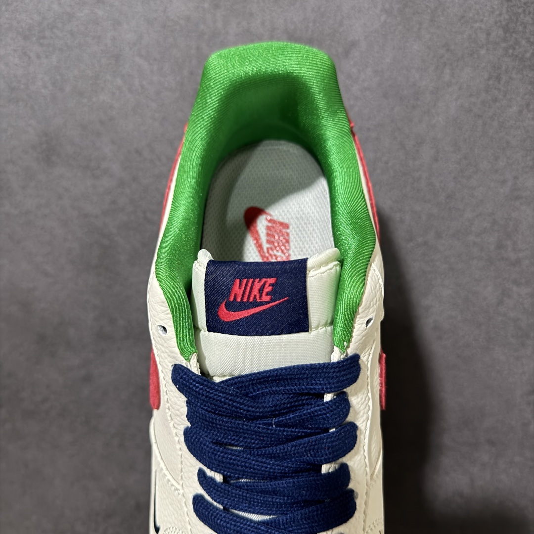 图片[6]-【定制版】Nike Air Force 1\’07 Low 米红绿意 空军一号低帮休闲板鞋  #原楦原纸板 纯正空军版型 内置全掌气垫 货号：FV3694-108  尺码：36 36.5 37.5 38 38.5 39 40 40.5 41 42 42.5 43 44 44.5 45-选品中心