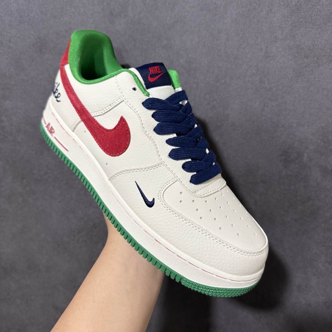 图片[3]-【定制版】Nike Air Force 1\’07 Low 米红绿意 空军一号低帮休闲板鞋  #原楦原纸板 纯正空军版型 内置全掌气垫 货号：FV3694-108  尺码：36 36.5 37.5 38 38.5 39 40 40.5 41 42 42.5 43 44 44.5 45-选品中心