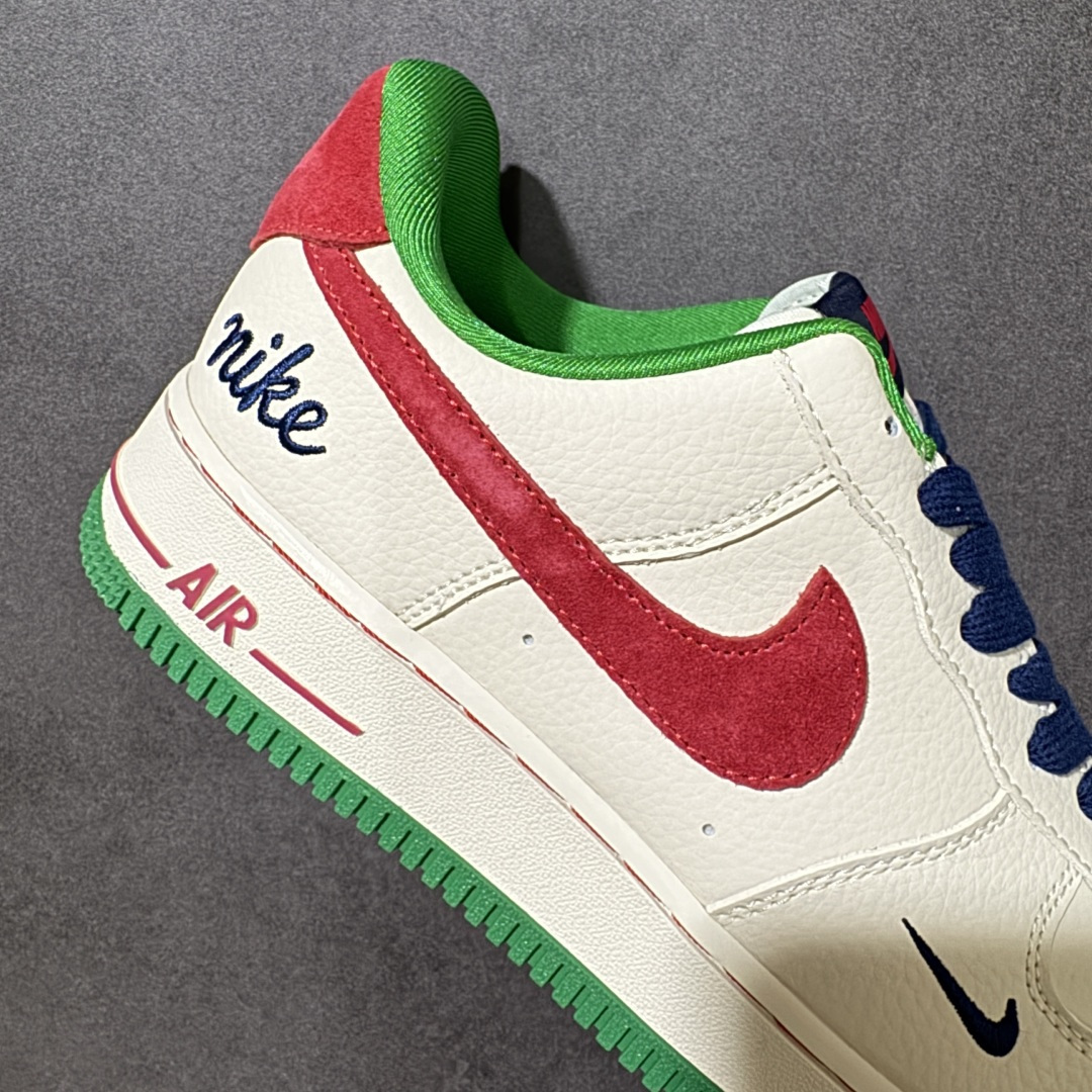 图片[7]-【定制版】Nike Air Force 1\’07 Low 米红绿意 空军一号低帮休闲板鞋  #原楦原纸板 纯正空军版型 内置全掌气垫 货号：FV3694-108  尺码：36 36.5 37.5 38 38.5 39 40 40.5 41 42 42.5 43 44 44.5 45-选品中心