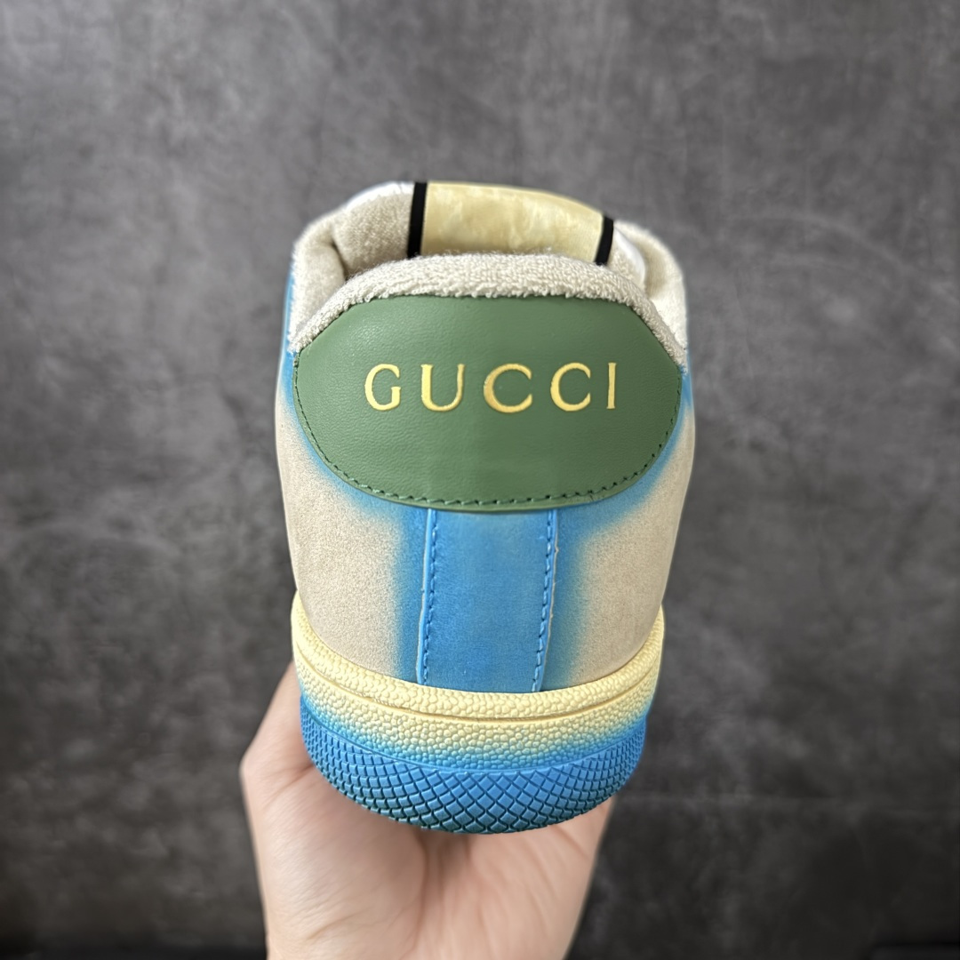 图片[4]-【莞产礼盒版】Gucci 脏脏鞋 小脏鞋 顶级工厂品质，专柜一比一无可挑剔，穿上脚舒适度燃到爆表 复古做旧元素，鞋舌水洗复古标，金属双Glogo相识度99%，满面的Gucci元素；毛巾布内里，牛皮垫脚加3mm的乳胶比真皮的鞋子舒服多了， 环保TPU耐磨大底，柔软有弹性。 鞋舌内侧采用进口松紧带，拉力超级棒又不会勒脚 我是无原版不开发，只有拿到原版做出来的鞋子才能不差毫厘，秒杀市面版本，每一针一线都是非常紧实饱满。调试的过程是最花心思的修修改改不下百遍才调整到完美的状态让各种脚型都穿的舒适 尺码：35 36 37 38 39 40-莆田鞋