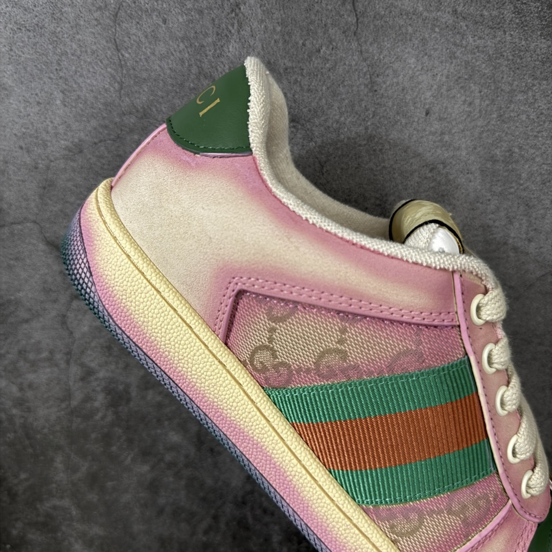 图片[7]-【莞产礼盒版】Gucci 脏脏鞋 小脏鞋 顶级工厂品质，专柜一比一无可挑剔，穿上脚舒适度燃到爆表 复古做旧元素，鞋舌水洗复古标，金属双Glogo相识度99%，满面的Gucci元素；毛巾布内里，牛皮垫脚加3mm的乳胶比真皮的鞋子舒服多了， 环保TPU耐磨大底，柔软有弹性。 鞋舌内侧采用进口松紧带，拉力超级棒又不会勒脚 我是无原版不开发，只有拿到原版做出来的鞋子才能不差毫厘，秒杀市面版本，每一针一线都是非常紧实饱满。调试的过程是最花心思的修修改改不下百遍才调整到完美的状态让各种脚型都穿的舒适 尺码：35 36 37 38 39 40-选品中心