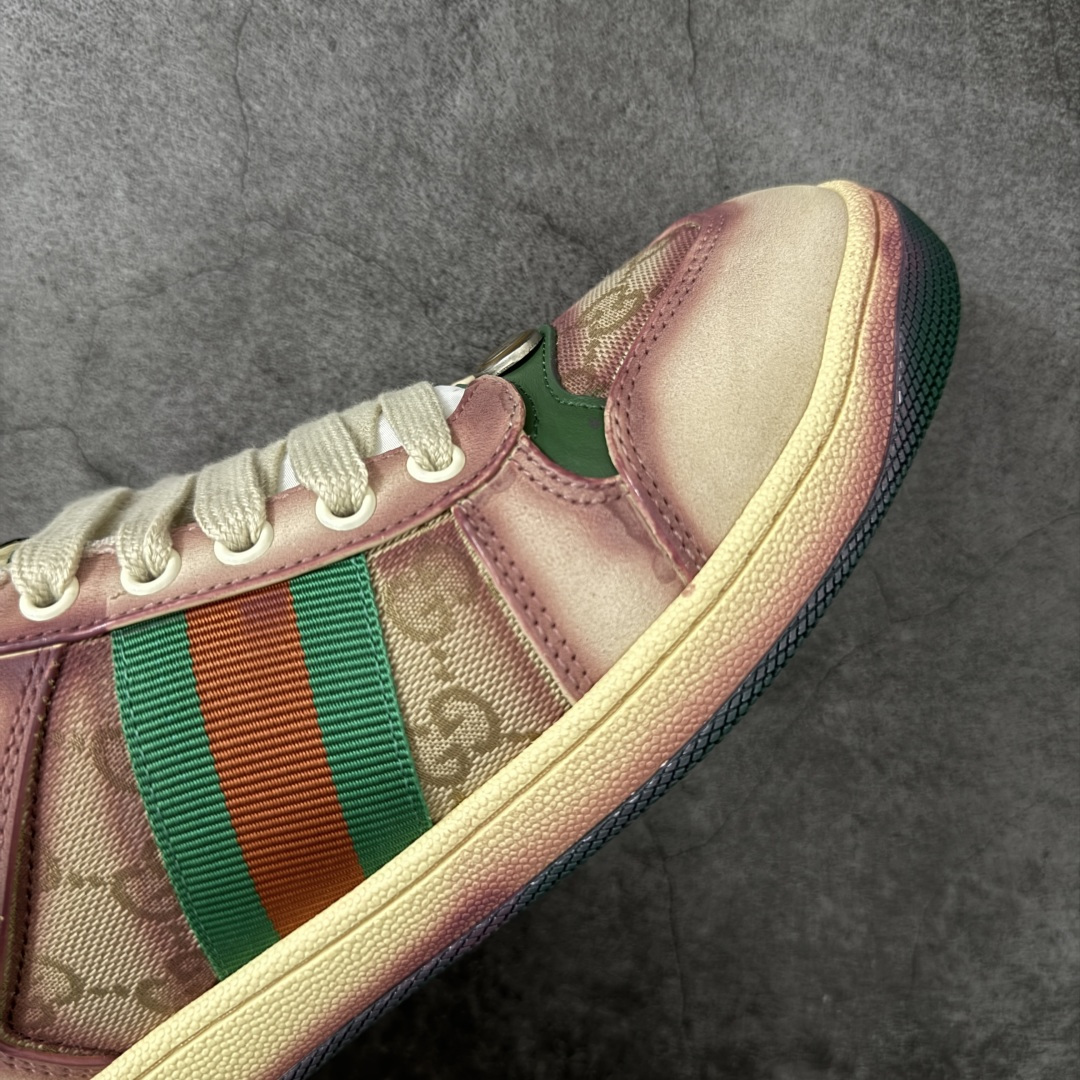 图片[6]-【莞产礼盒版】Gucci 脏脏鞋 小脏鞋 顶级工厂品质，专柜一比一无可挑剔，穿上脚舒适度燃到爆表 复古做旧元素，鞋舌水洗复古标，金属双Glogo相识度99%，满面的Gucci元素；毛巾布内里，牛皮垫脚加3mm的乳胶比真皮的鞋子舒服多了， 环保TPU耐磨大底，柔软有弹性。 鞋舌内侧采用进口松紧带，拉力超级棒又不会勒脚 我是无原版不开发，只有拿到原版做出来的鞋子才能不差毫厘，秒杀市面版本，每一针一线都是非常紧实饱满。调试的过程是最花心思的修修改改不下百遍才调整到完美的状态让各种脚型都穿的舒适 尺码：35 36 37 38 39 40-莆田鞋