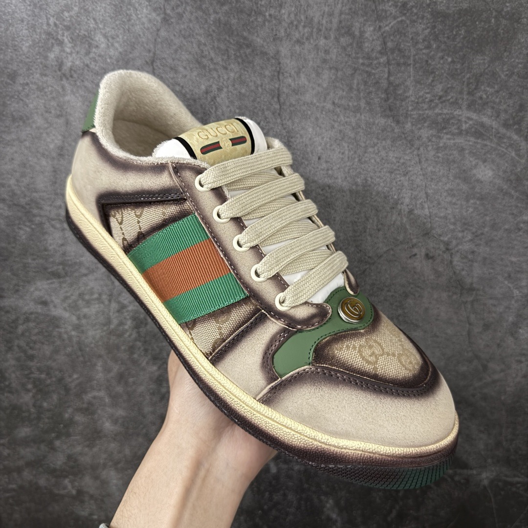 图片[3]-【莞产礼盒版】Gucci 脏脏鞋 小脏鞋 顶级工厂品质，专柜一比一无可挑剔，穿上脚舒适度燃到爆表 复古做旧元素，鞋舌水洗复古标，金属双Glogo相识度99%，满面的Gucci元素；毛巾布内里，牛皮垫脚加3mm的乳胶比真皮的鞋子舒服多了， 环保TPU耐磨大底，柔软有弹性。 鞋舌内侧采用进口松紧带，拉力超级棒又不会勒脚 我是无原版不开发，只有拿到原版做出来的鞋子才能不差毫厘，秒杀市面版本，每一针一线都是非常紧实饱满。调试的过程是最花心思的修修改改不下百遍才调整到完美的状态让各种脚型都穿的舒适 尺码：35 36 37 38 39 40-选品中心