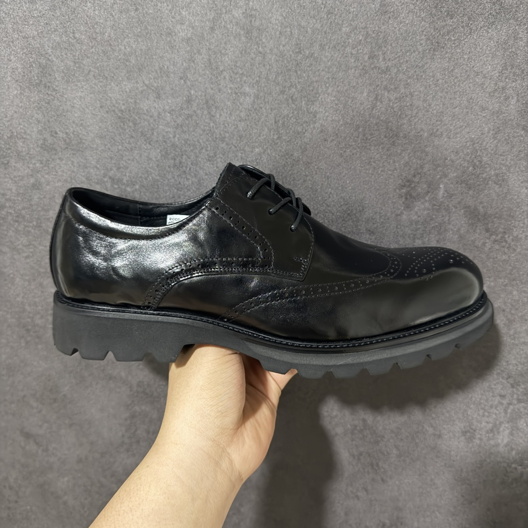 ECCO爱步圆头雕花皮鞋 真皮布洛克皮鞋商务鞋男款 德比鞋 都市伦敦系列 甄选优质皮革搭配柔软的纺织衬里