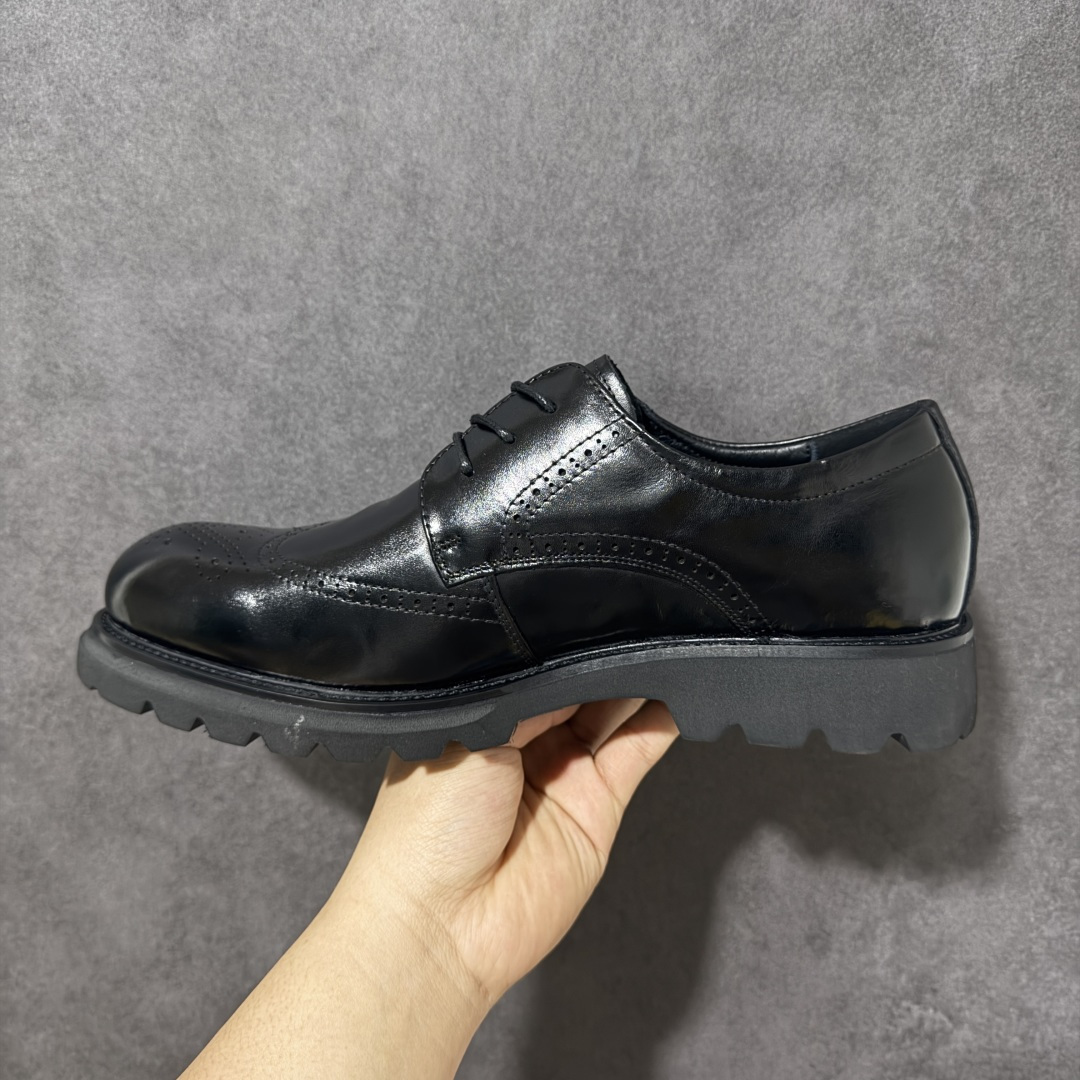 ECCO爱步圆头雕花皮鞋 真皮布洛克皮鞋商务鞋男款 德比鞋 都市伦敦系列 甄选优质皮革搭配柔软的纺织衬里