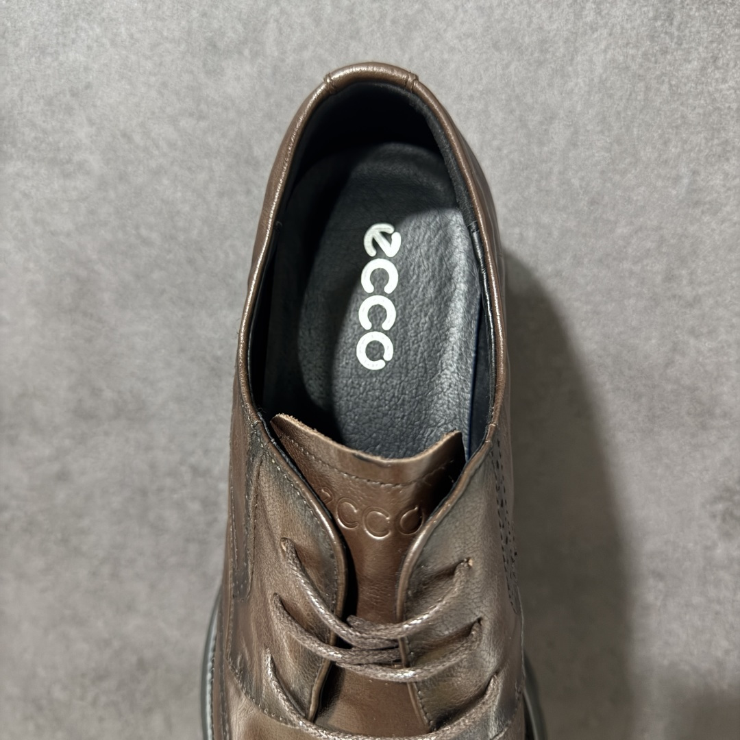 ECCO爱步圆头雕花皮鞋 真皮布洛克皮鞋商务鞋男款 德比鞋 都市伦敦系列 甄选优质皮革搭配柔软的纺织衬里