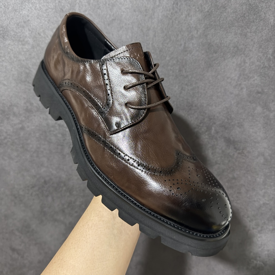 ECCO爱步圆头雕花皮鞋 真皮布洛克皮鞋商务鞋男款 德比鞋 都市伦敦系列 甄选优质皮革搭配柔软的纺织衬里